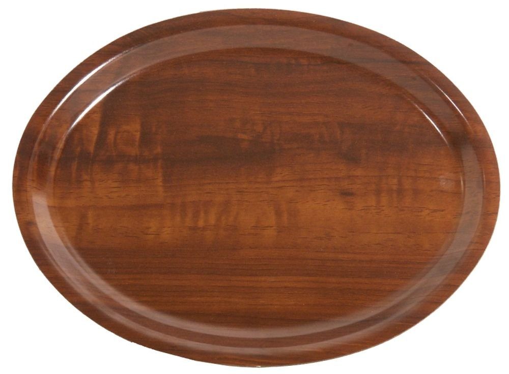 2 Ovale Holz-Tabletts Im Japanischen Stil – Ideal Für Tee, Dessert & Snacks, Naturfarben Dunkelbraun
