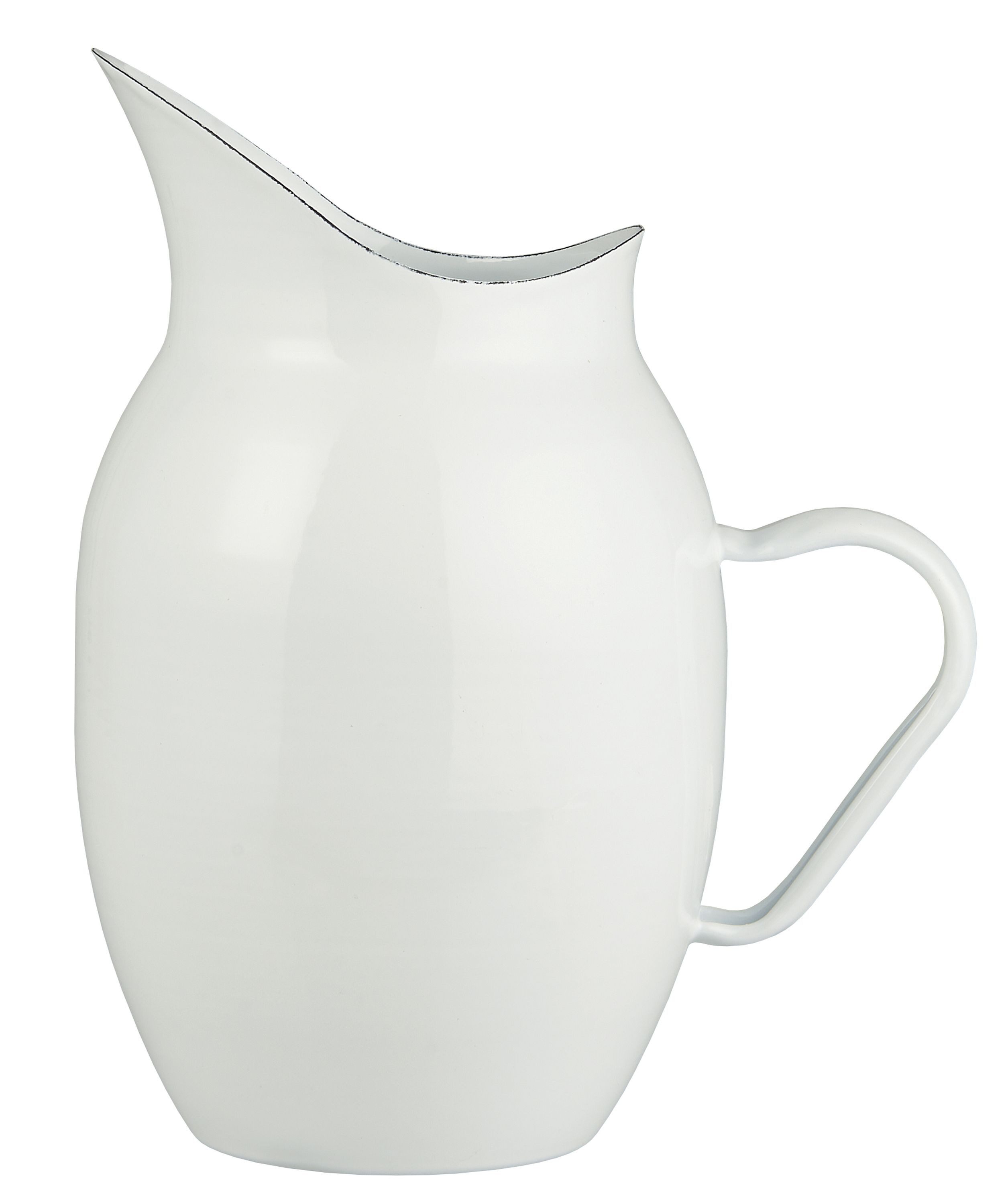 Kanne Ib Laursen - Kanne Krug Vase Emaille Weiß 2,5 Liter Vintage Landhaus
