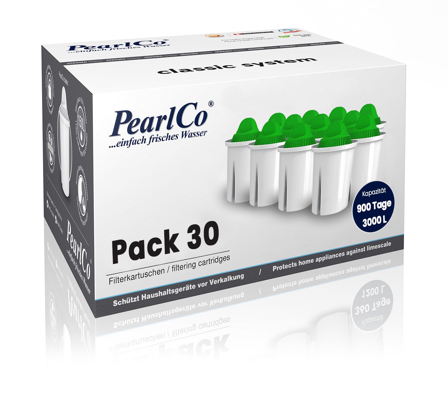 PearlCo Kalk- und Wasserfilter Filterkartuschen Classic Alkaline Pack 30