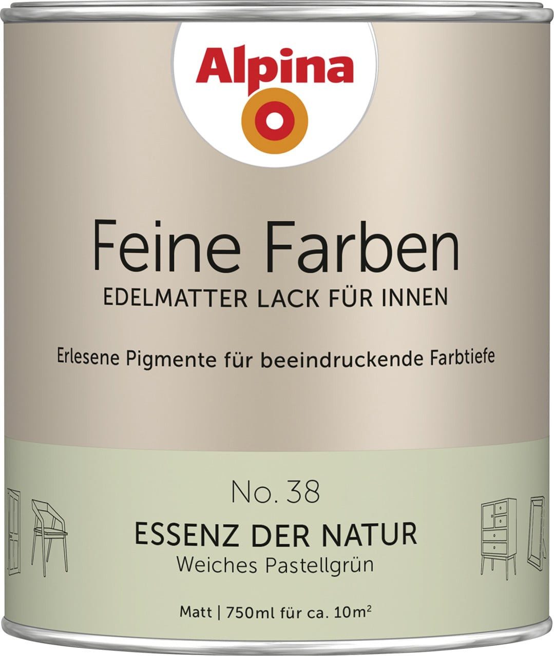 Alpina Wandfarbe Alpina Feine Farben Lack No. 38 Essenz der Natur -. € 25,19, (€ 33,59 pro 1 l).