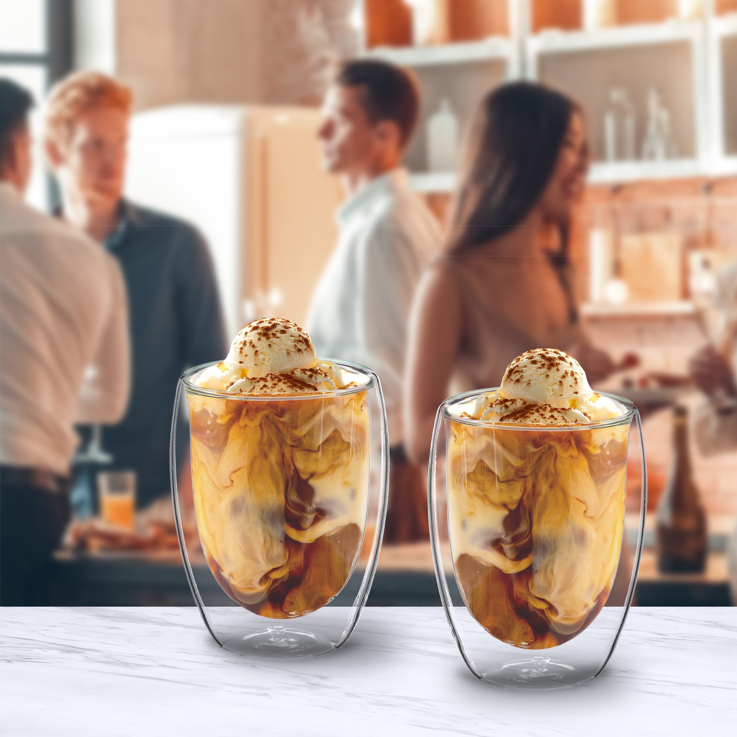 relaxdays Gläser-Set Latte Macchiato Gläser 350 ml, 2-tlg., Glas, 2er Pack
