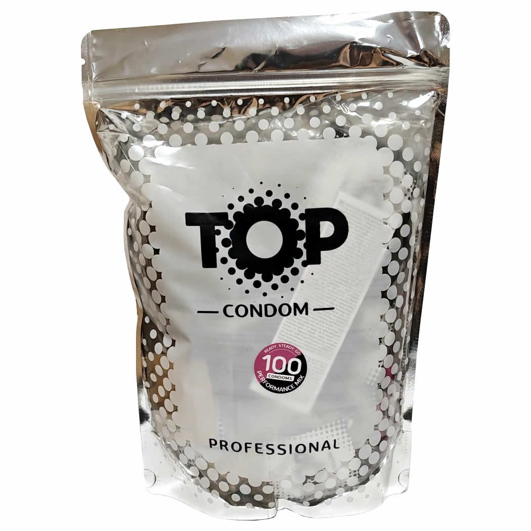 TOP Condoms Kondome Performance Mix – The Mix to Thrill Beutel mit, 100 St., gemischte Kondome, Kondome mit hoher Wandstärke und extra Sicherheit
