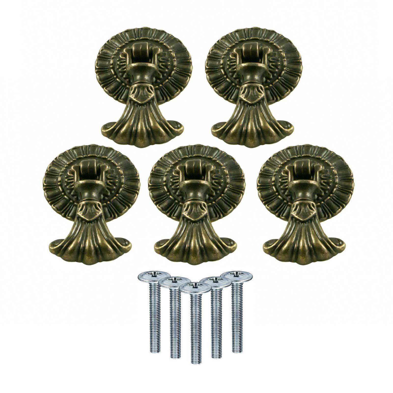 Möbelgriff 5 Metall-Knauf 37x60mm antik bronze