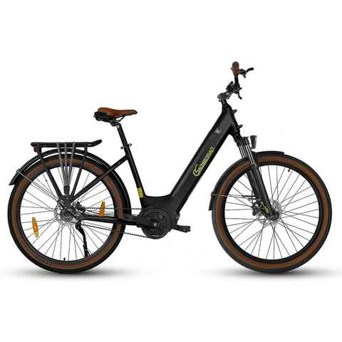 SachsenRAD E-Bike E-SUV CityBike C5 Centro Riemen mit Diebstahlsicherung, Mittelmotor mit tiefem Einstieg, Bremslicht Alarmanlage Schaltwerk, Elektrofahrrad Farbe Display Breitreifen StVZO Damen Herren Pedelec