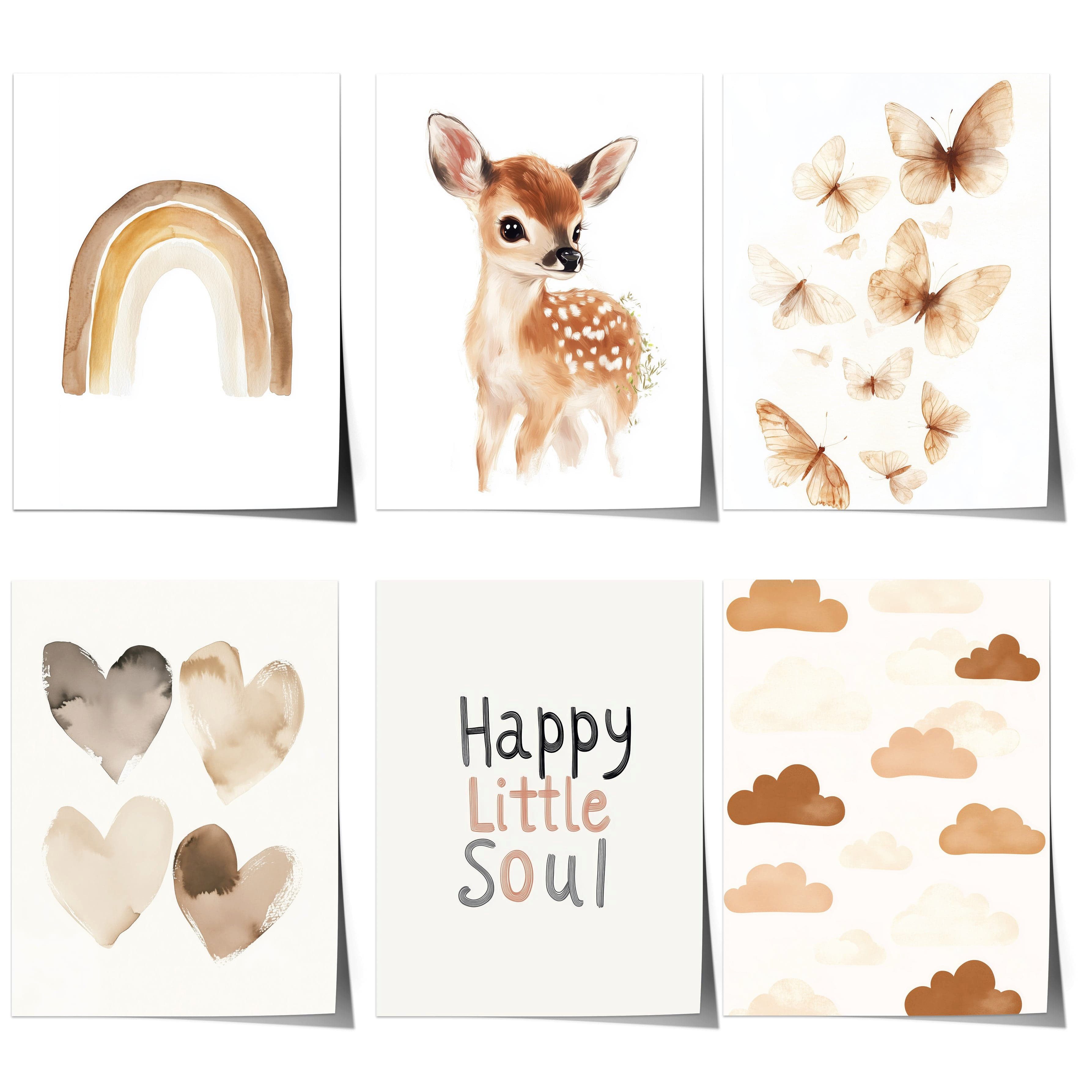 JUSTGOODMOOD Poster Süße Pastell Farben Kinderzimmer Geschenkidee für Kinder Babyzimmer De, (1 St)