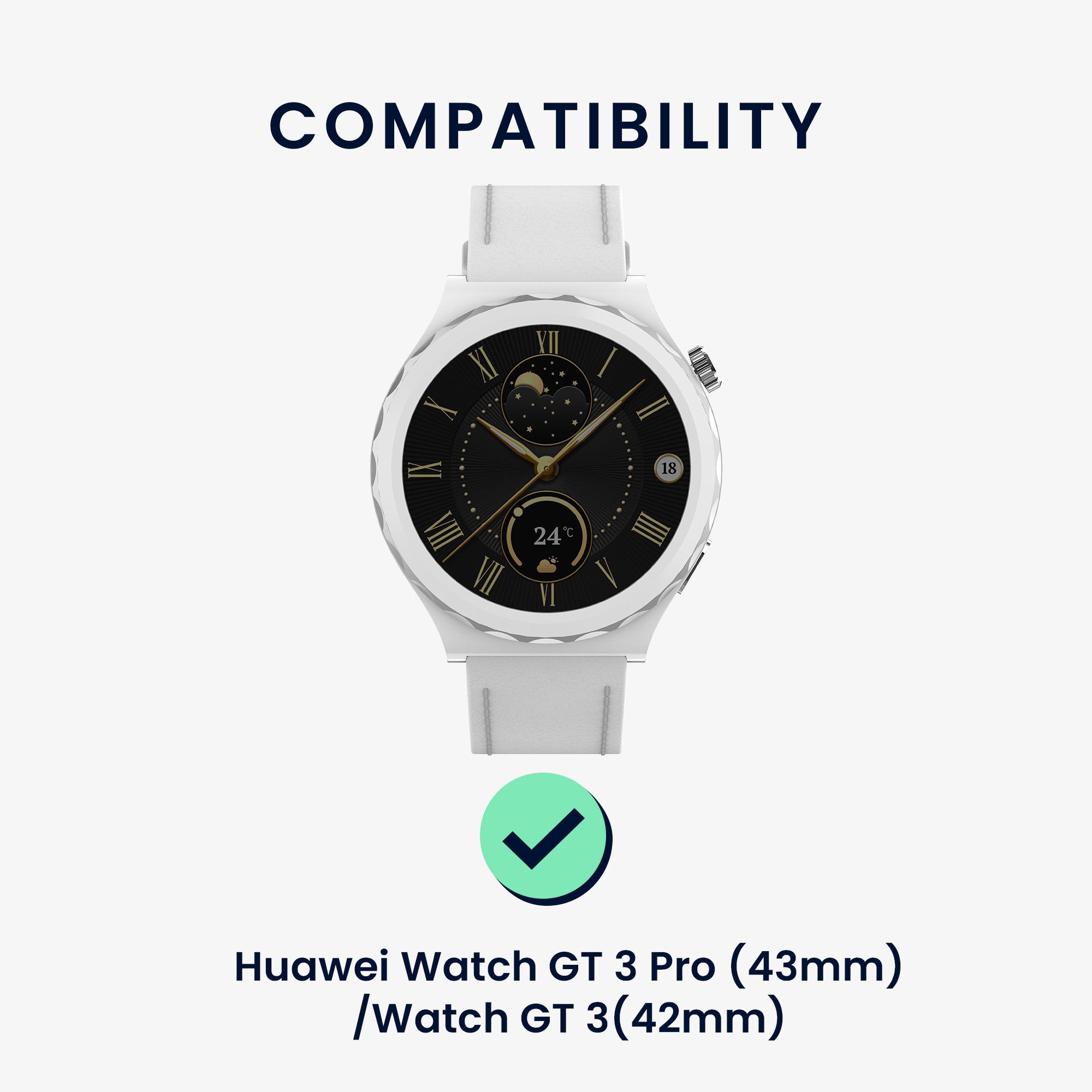 kwmobile 2x Uhrenarmband für Huawei Watch GT 3 Pro 43mm / Watch GT3 42mm / GT2 Smartwatch, 2-tlg., Fitnesstracker Band Set aus TPU Silikon - Ersatzarmband Smartwatch