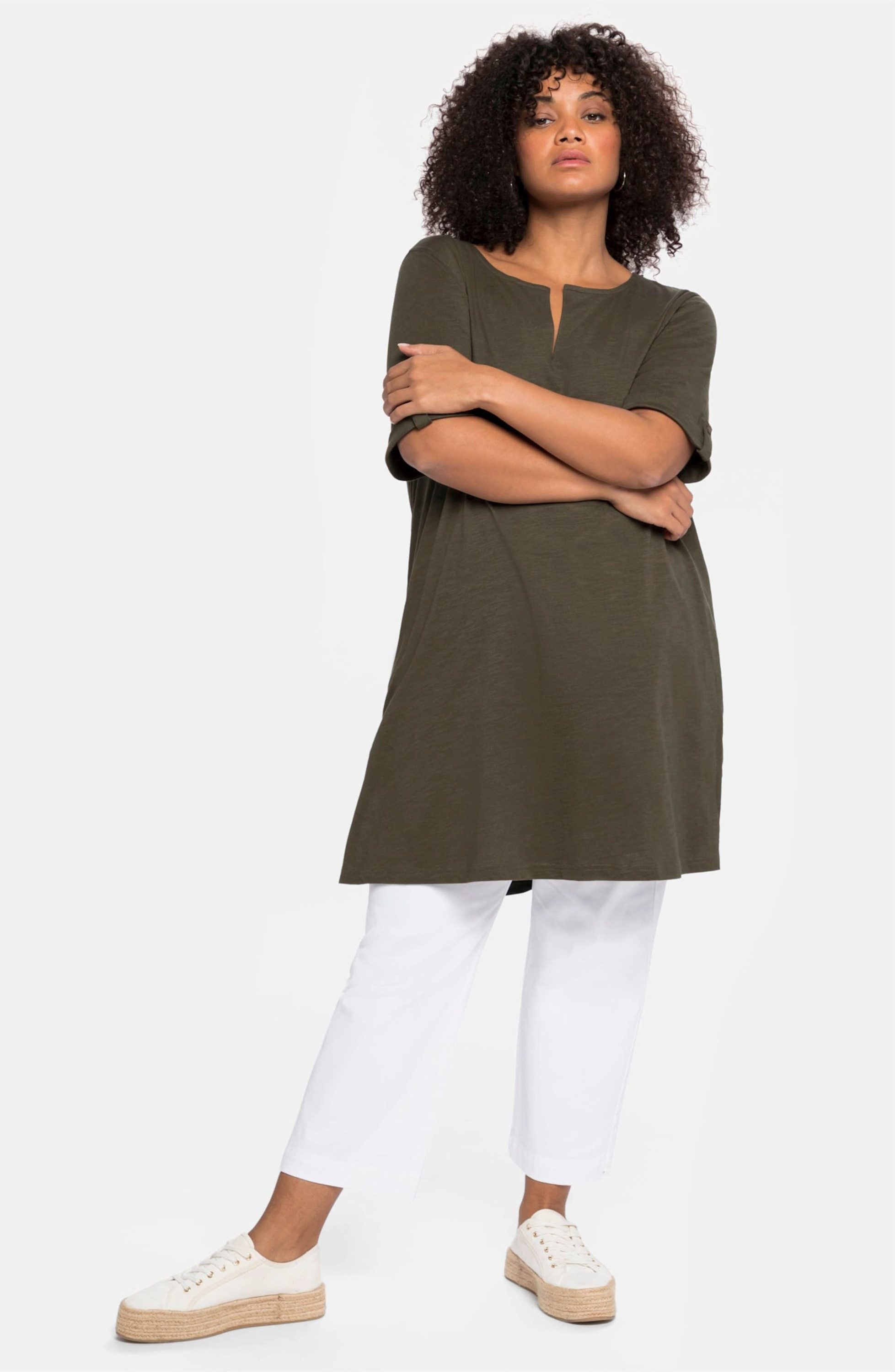 T-Shirt Longshirt Kurzarm