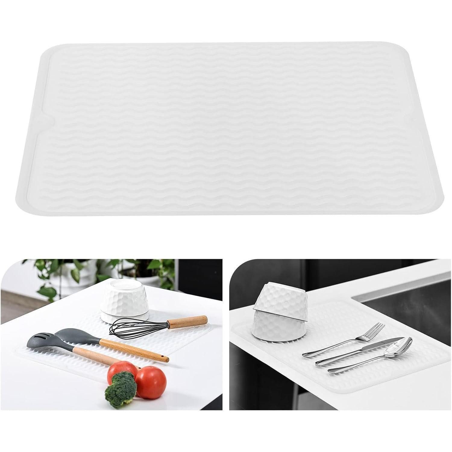 LuxusKollektion Abtropfmatte Abtropfmatte Silikon rutschfest hitzebeständig 30x40cm Transparent