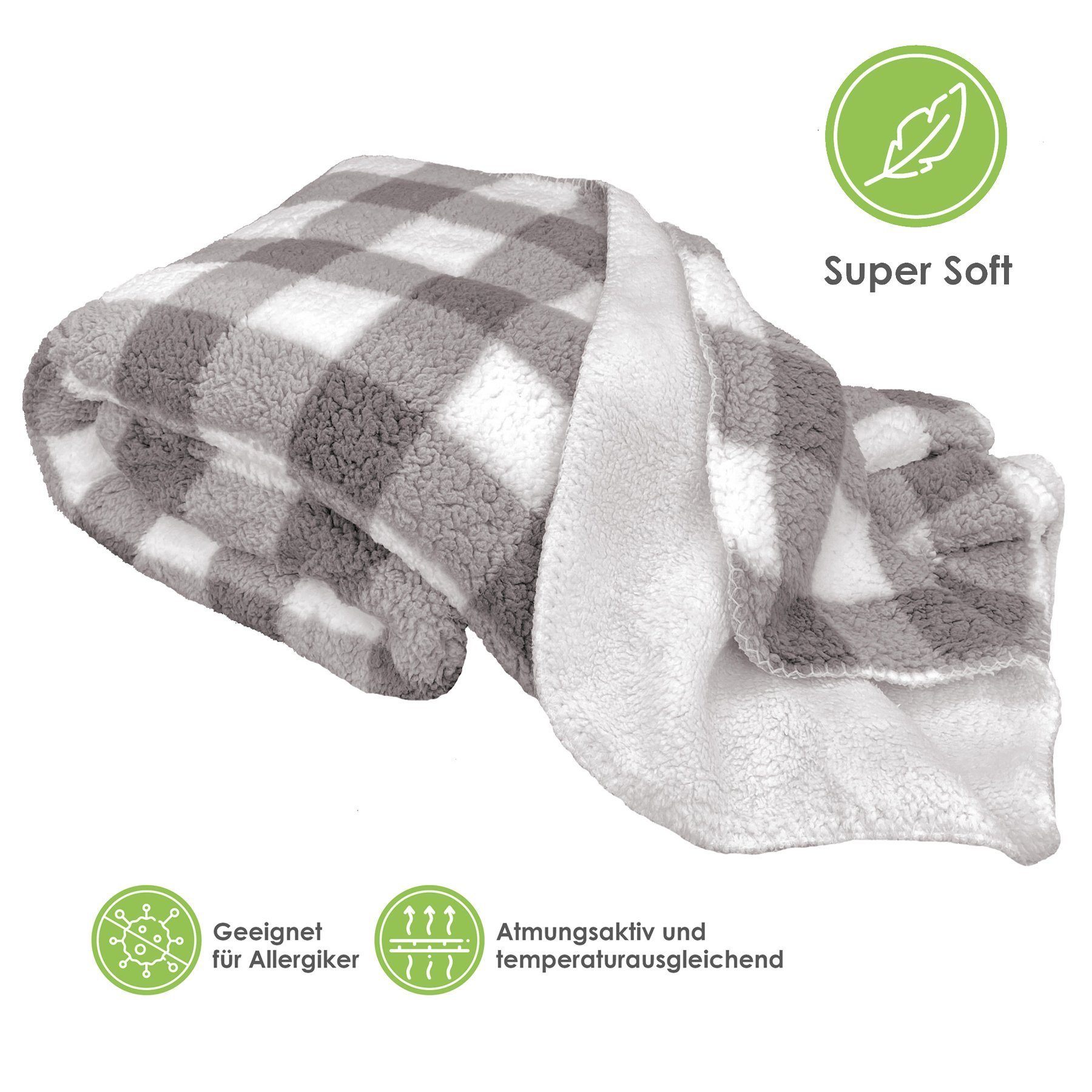 Wohndecke Sherpa Kuscheldecke Cottage Winterdecke Teddy günstig online kaufen