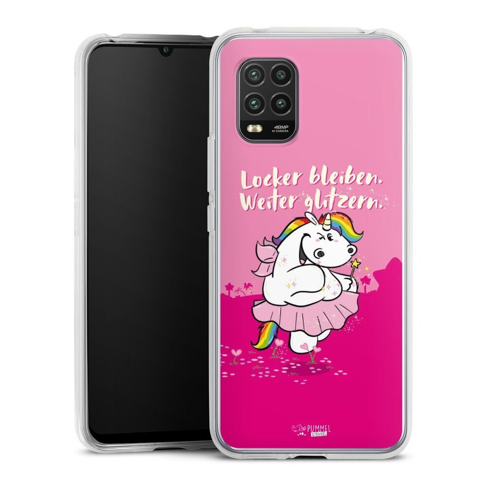 DeinDesign Handyhülle Pummelfee Locker Bleiben Weiter Glitzern, Xiaomi Mi 10 lite Silikon Hülle Bumper Case Handy Schutzhülle