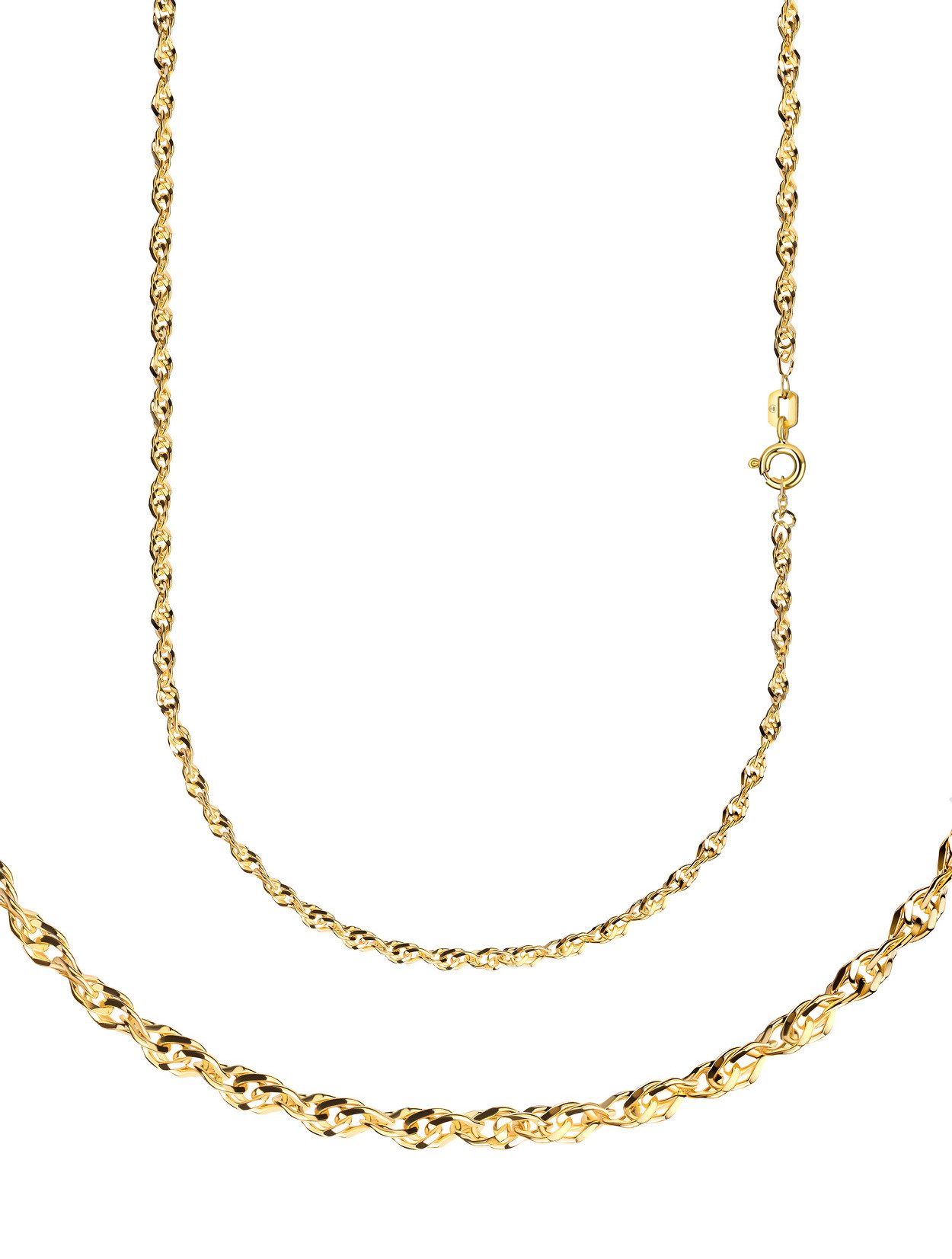 Firetti Collierkettchen Schmuck Geschenk Gold 333 oder 585 Halskette Singapurkette diamantiert, Made in Germany