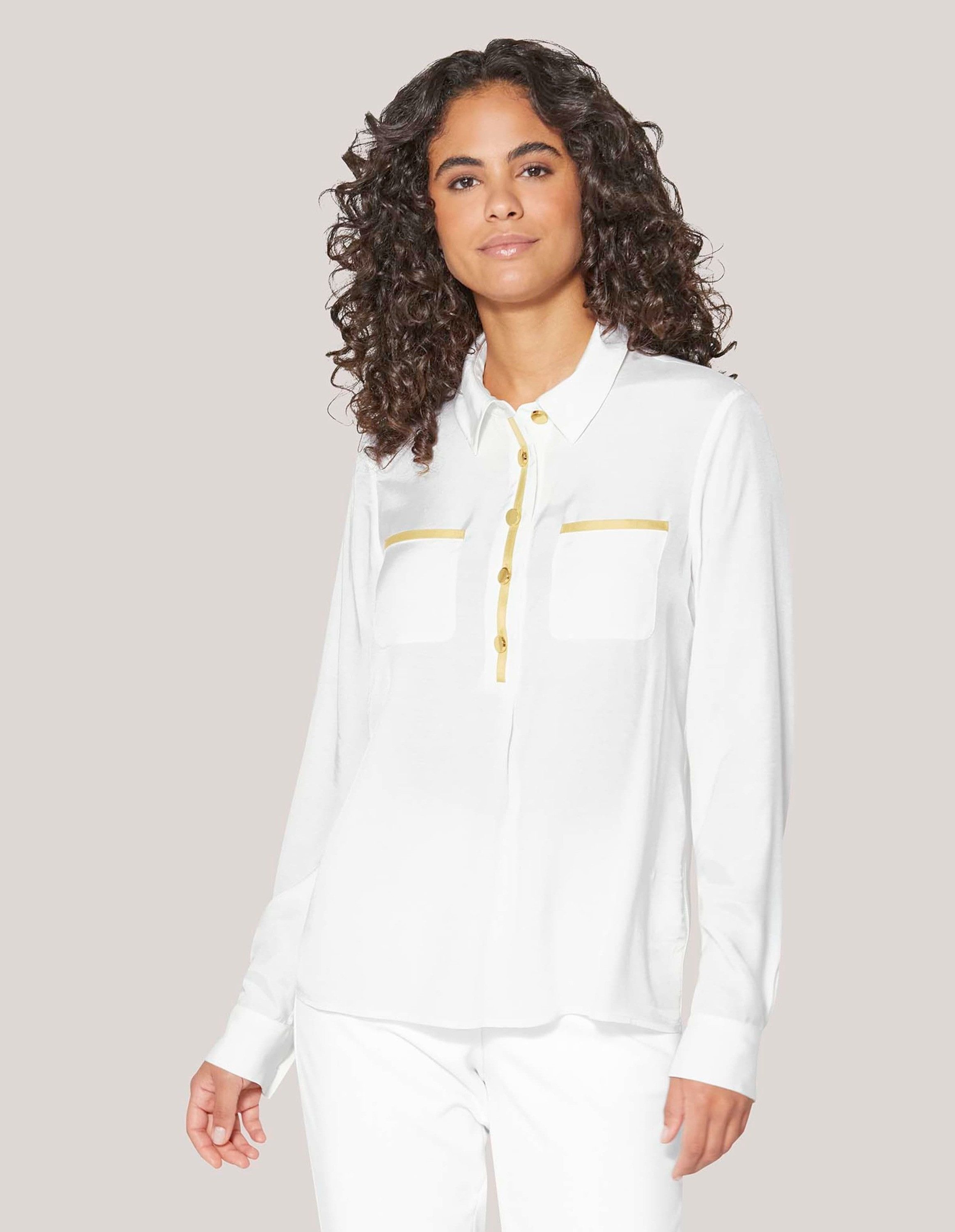 MADELEINE Hemdbluse Bluse mit Metallic-Akzenten günstig online kaufen