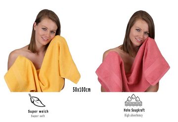 Betz Handtuch Set 12-tlg. Handtuch Set Premium Farbe honiggelb/Himbeere, 100% Baumwolle, (12-tlg)