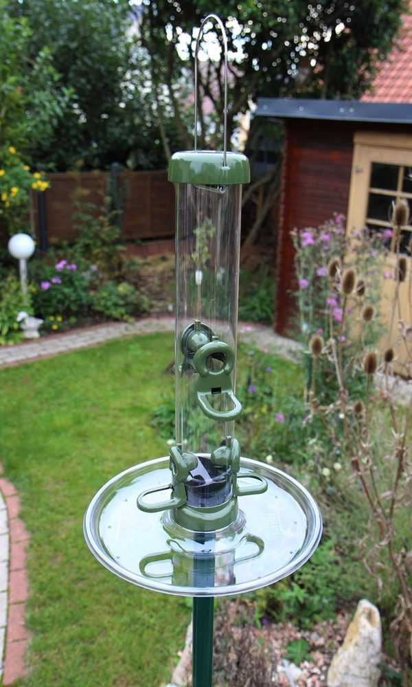 Schwegler Futterspender Futtersäule Ring-Pull midi mit Stab, Futterteller und Fülltrichter