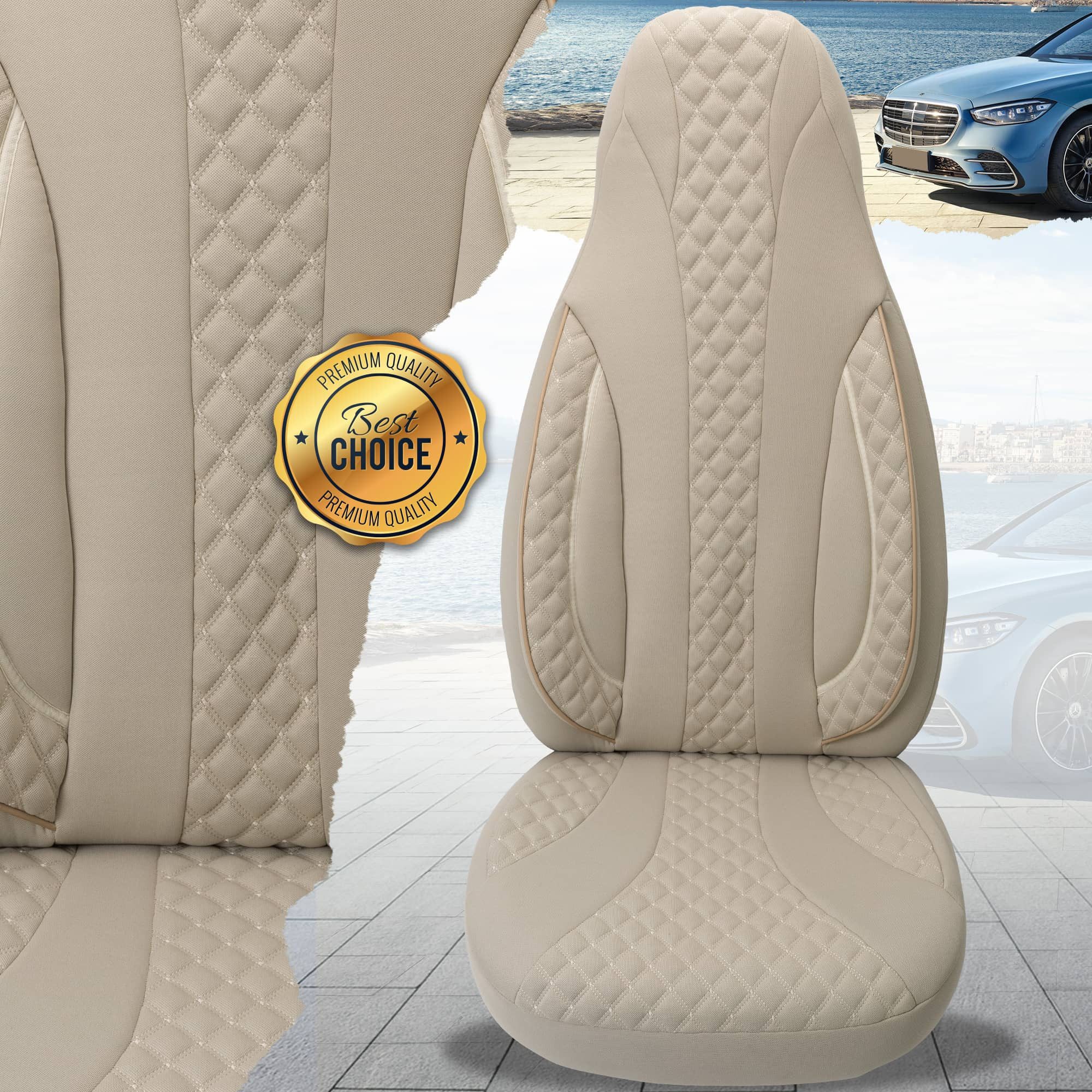 BREMER SITZBEZÜGE Autositzbezug für Skoda Octavia 3 Typ 5E Bj 2013-20 (PL405), Set, Schonbezüge Sitzbezüge Fahrer und Beifahrer, in Beige