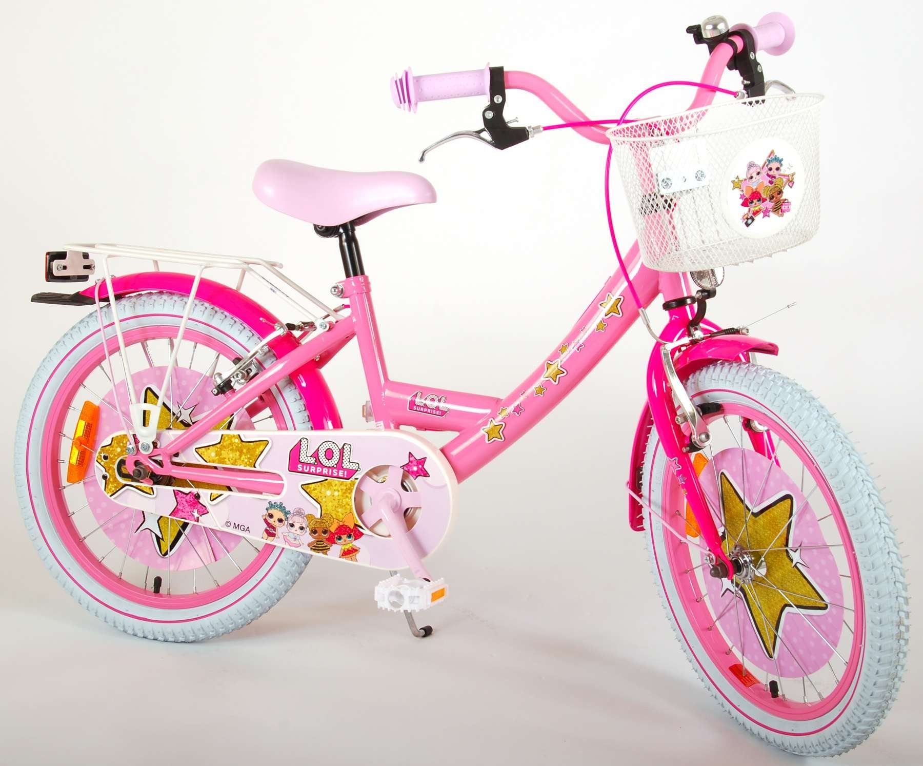 Rutschfeste 18 Kinder Zoll Gang, Mädchen Fahrrad Surprise LOL 1 Kinderfahrrad - Zoll TPFSports Ständer (Mädchen mit Kinderrad Volare 2x Laufrad Fahrrad mit 18 Handbremse, Sicherheitsgriffe),