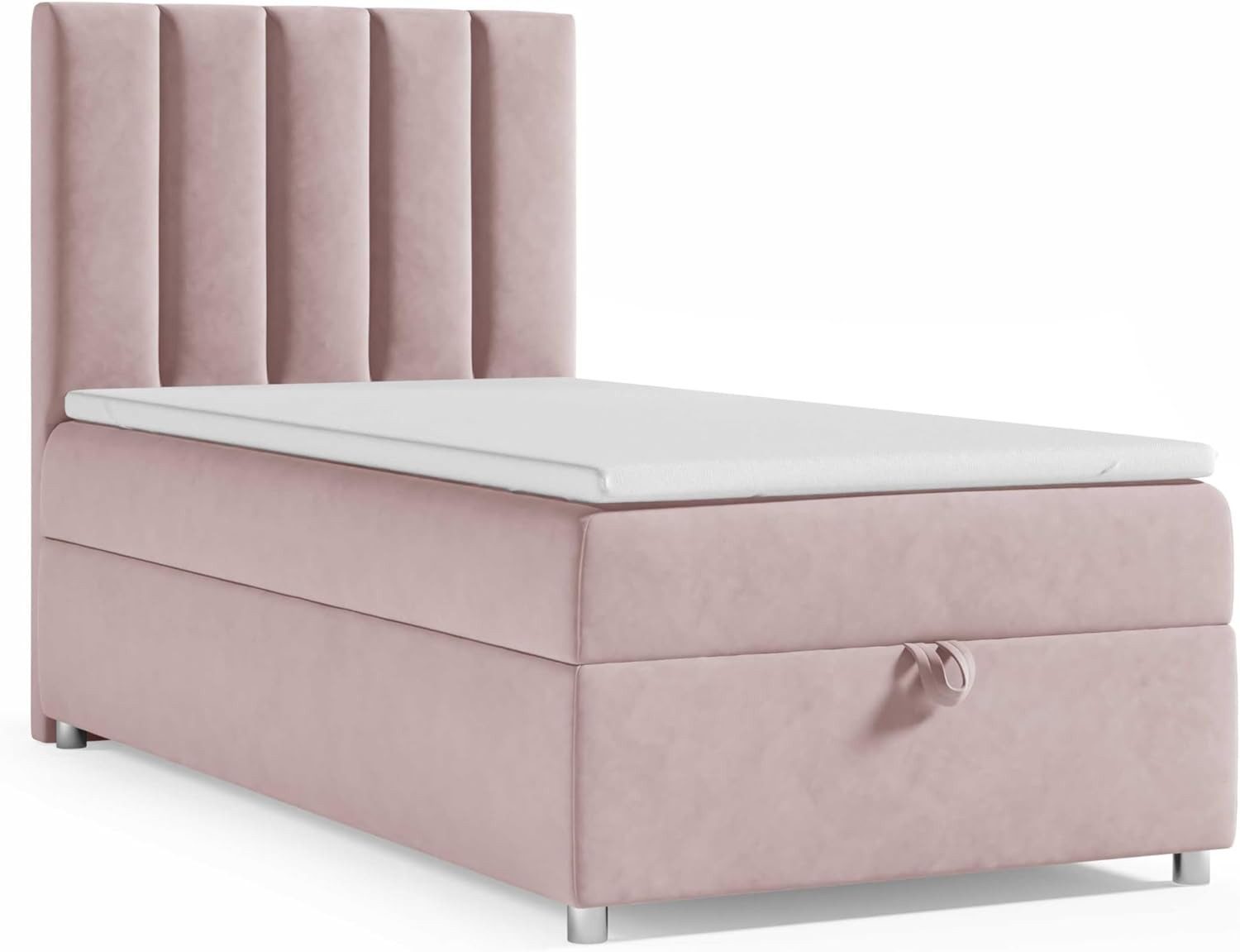 Best for Home Boxspringbett mit Bettkasten Trinity K-10 SINGLE Bonell-Matratze inkl. 7 cm Topper (Einzelbett, Polsterbett mit gepolstertes Kopfteil, Jugendbett, Kinderbett versch. Größen, 70x200 80x200 90x200 100x200 cm), Handwerksqualität, TOP Preis-Leistungs-Verhältnis