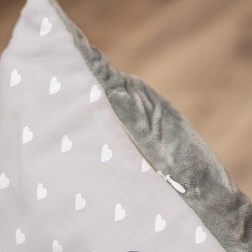 Mr. & Mrs. Panda Tierbett Pinguine Kuscheln - Grau Pastell - Geschenk, Verlobung, Hundeliege, L, Ultrabequem & einzigartig