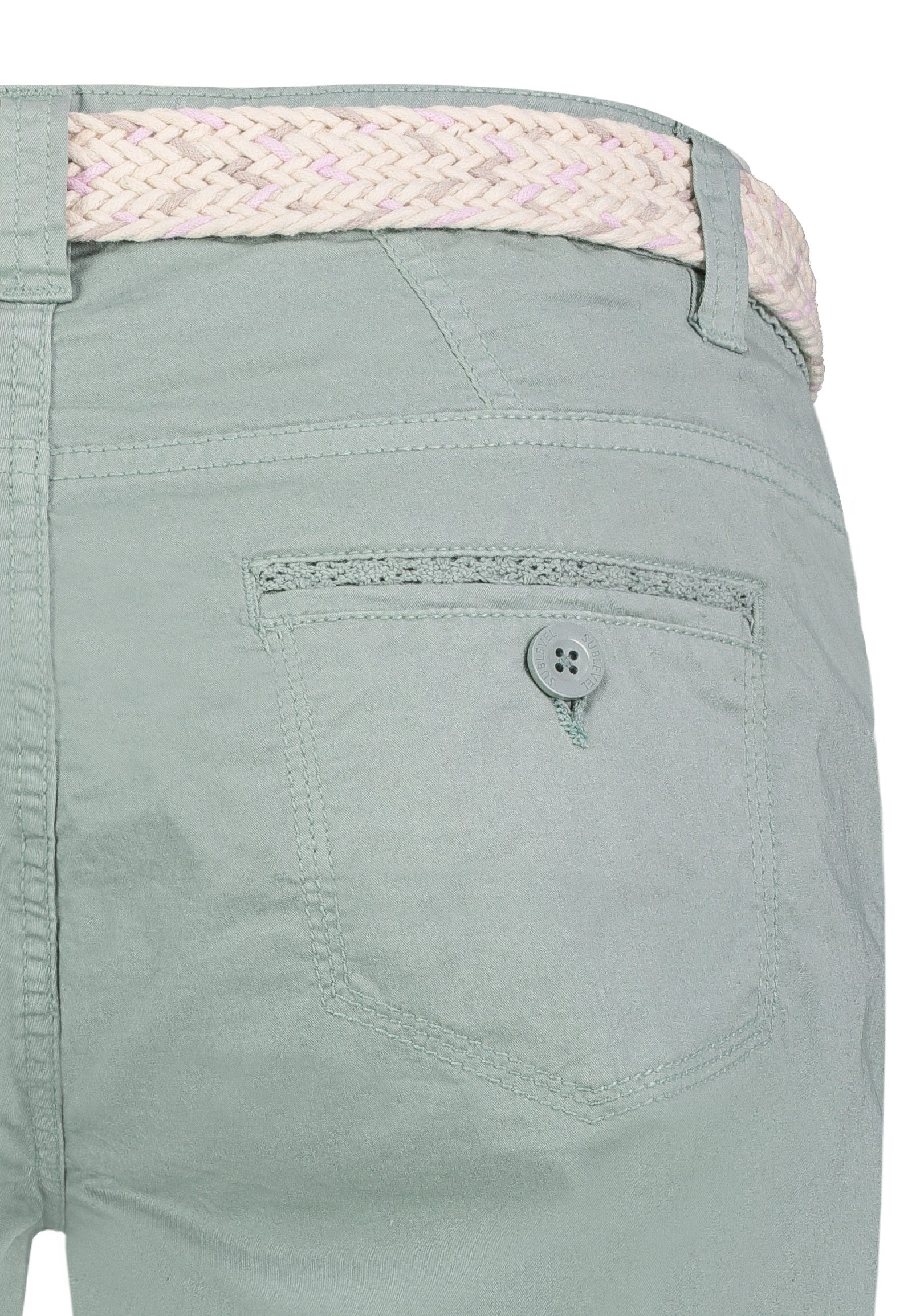 SUBLEVEL Caprihose Flexible Stretchqualität Komfortabler Sitz Alltag Fit für Damen (1-tlg) Baumwolle Normal Fit Einfarbig atmungsaktiv Reißverschluss