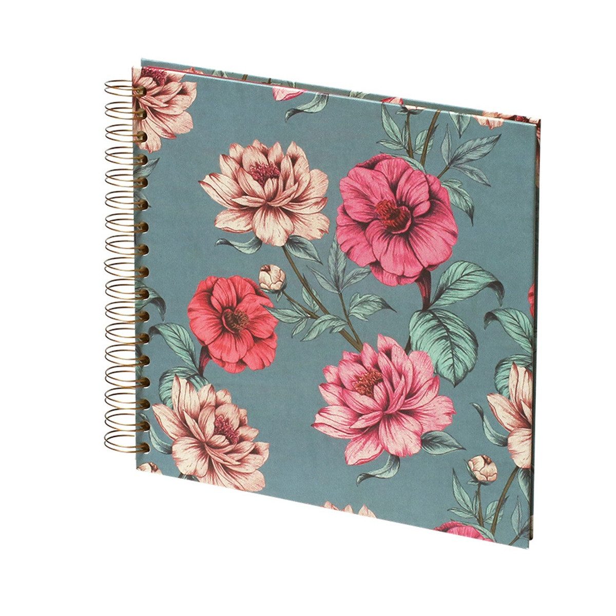 Rössler Fotoalbum RÖSSLER Fotoalbum Wire-O Valentina Floral 230x230mm 60 Seiten weiß