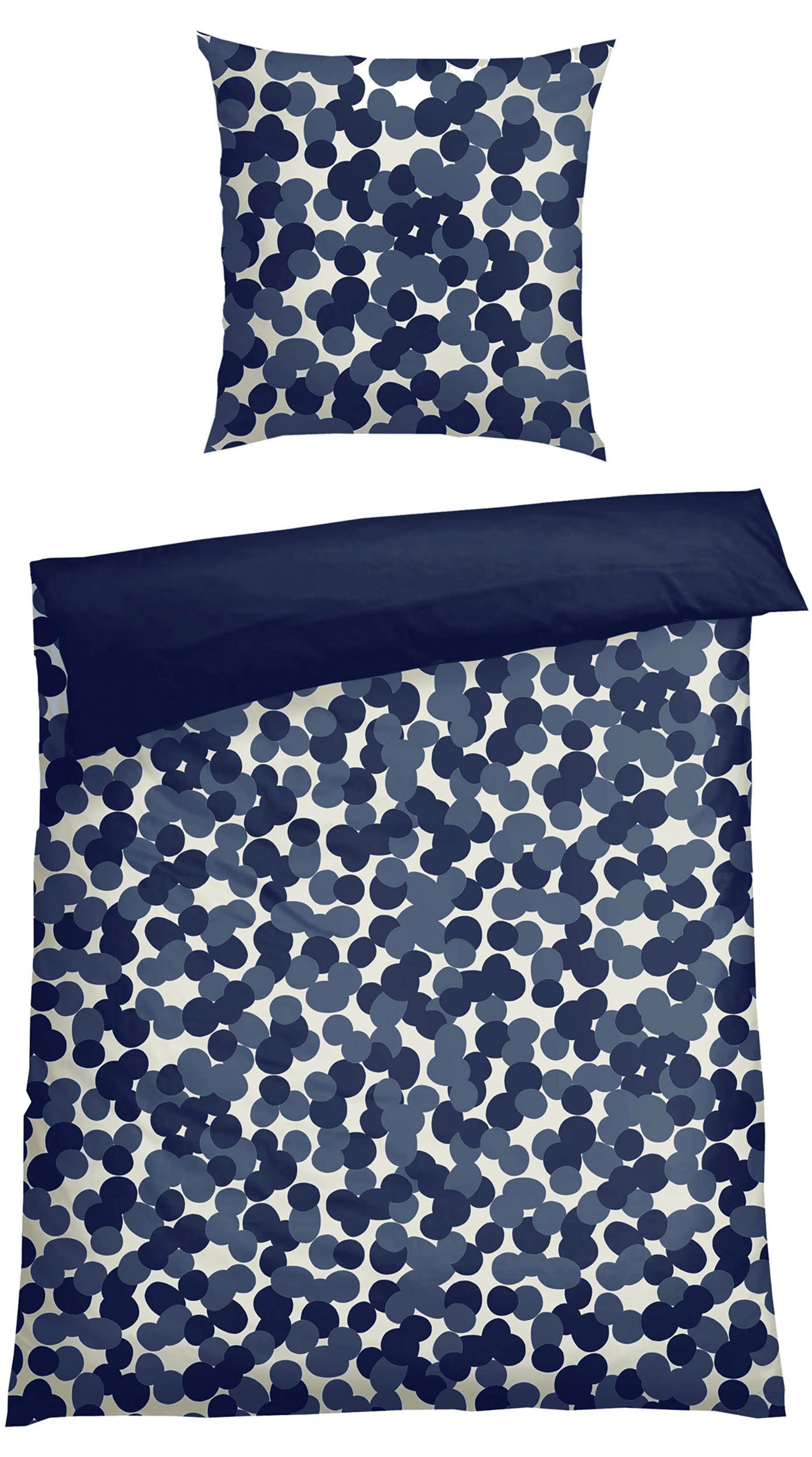 Schiesser Wendebettwäsche Всеz aus weicher Baumwolle mit aufheiternden Punkten, Renforcé, 2 teilig, Made in Green