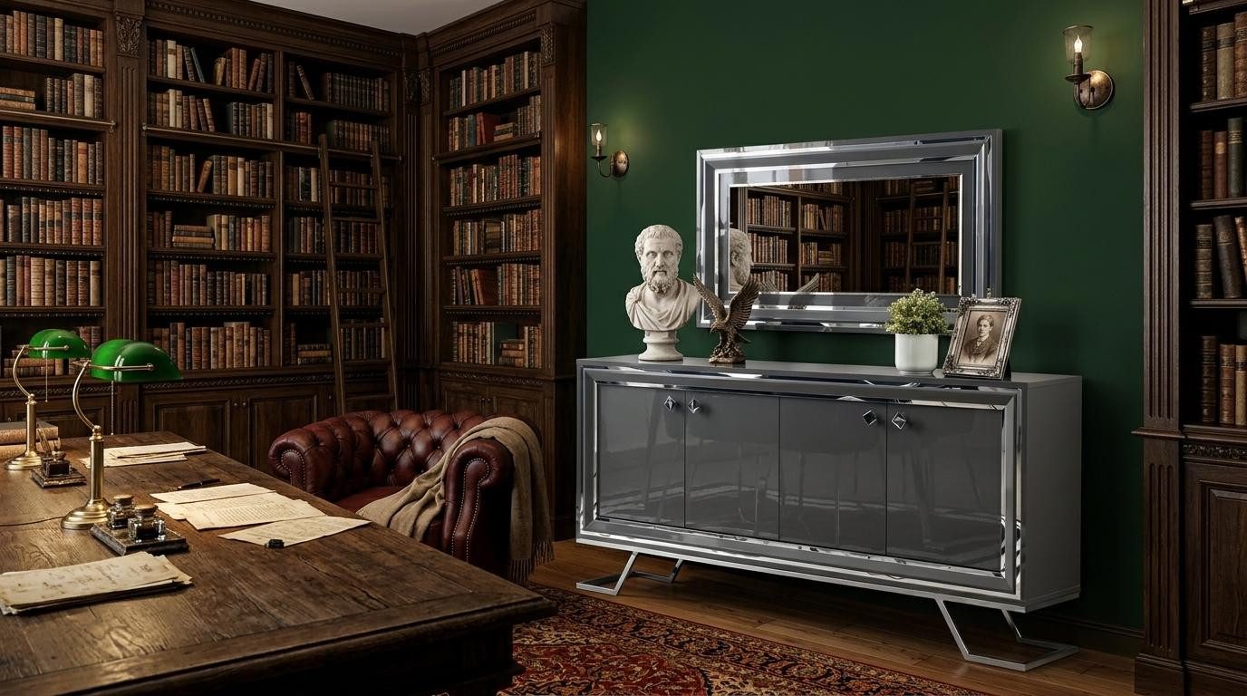 JVmoebel Konsolentisch Konsole Spiegel Wohnzimmer Stil modern Farbe silber neu praktisch, Made in Europa