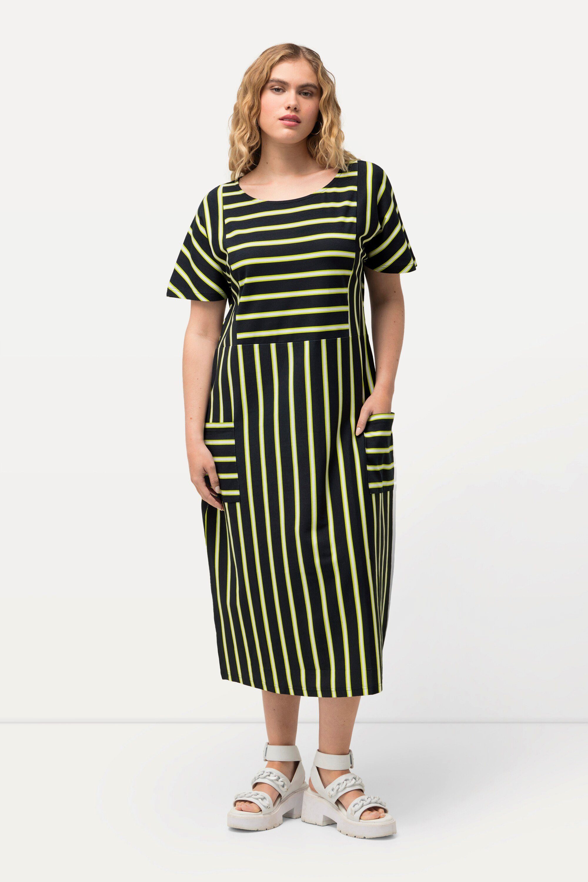 Ulla Popken Midikleid Jersey-Midikleid Streifen Oversized günstig online kaufen