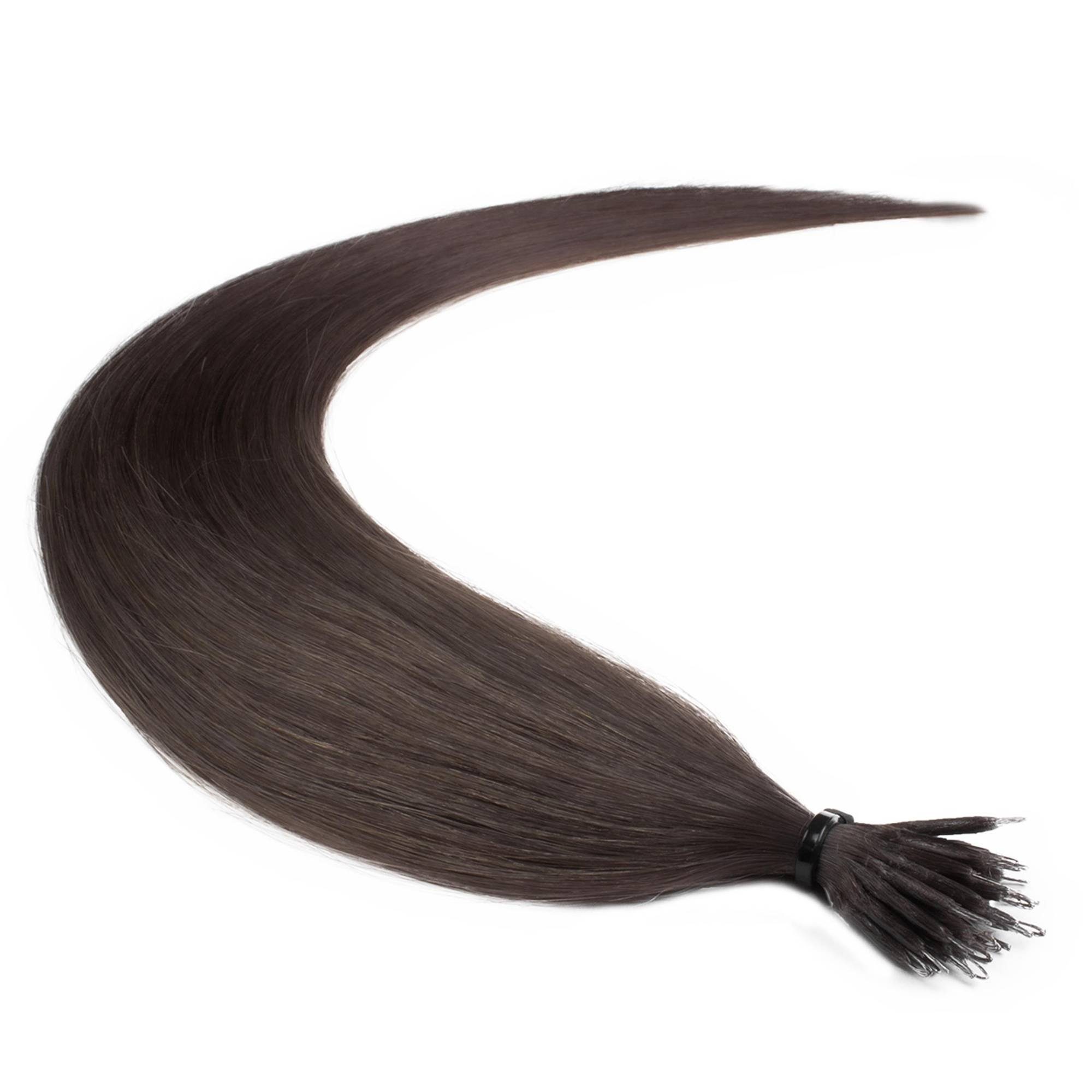 40cm Extensions Echthaar-Extension #6/0 Nanoring Dunkelblond hair2heart Premium