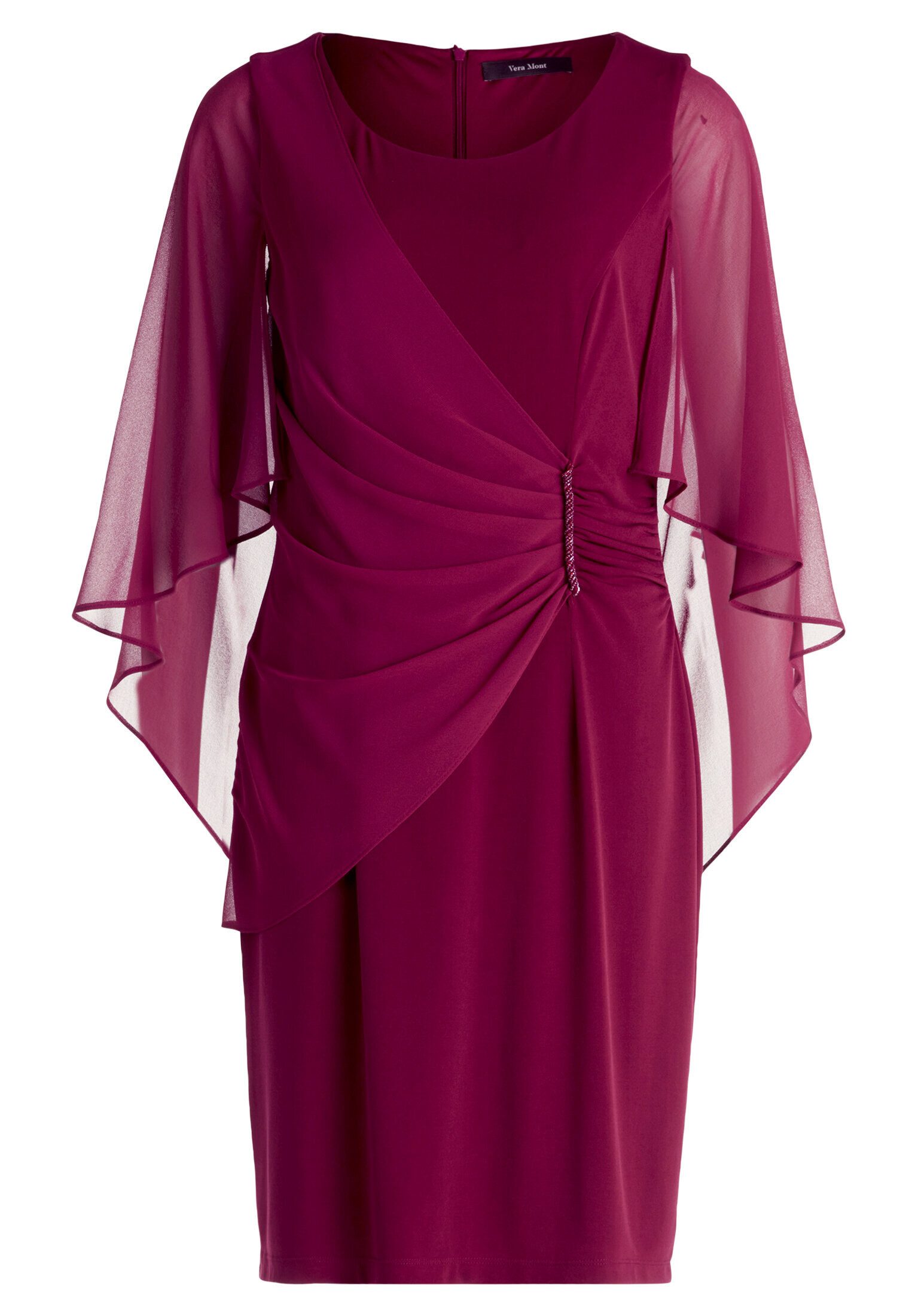 Vera Mont Cocktailkleid Damen mit Raffung Materialmix
