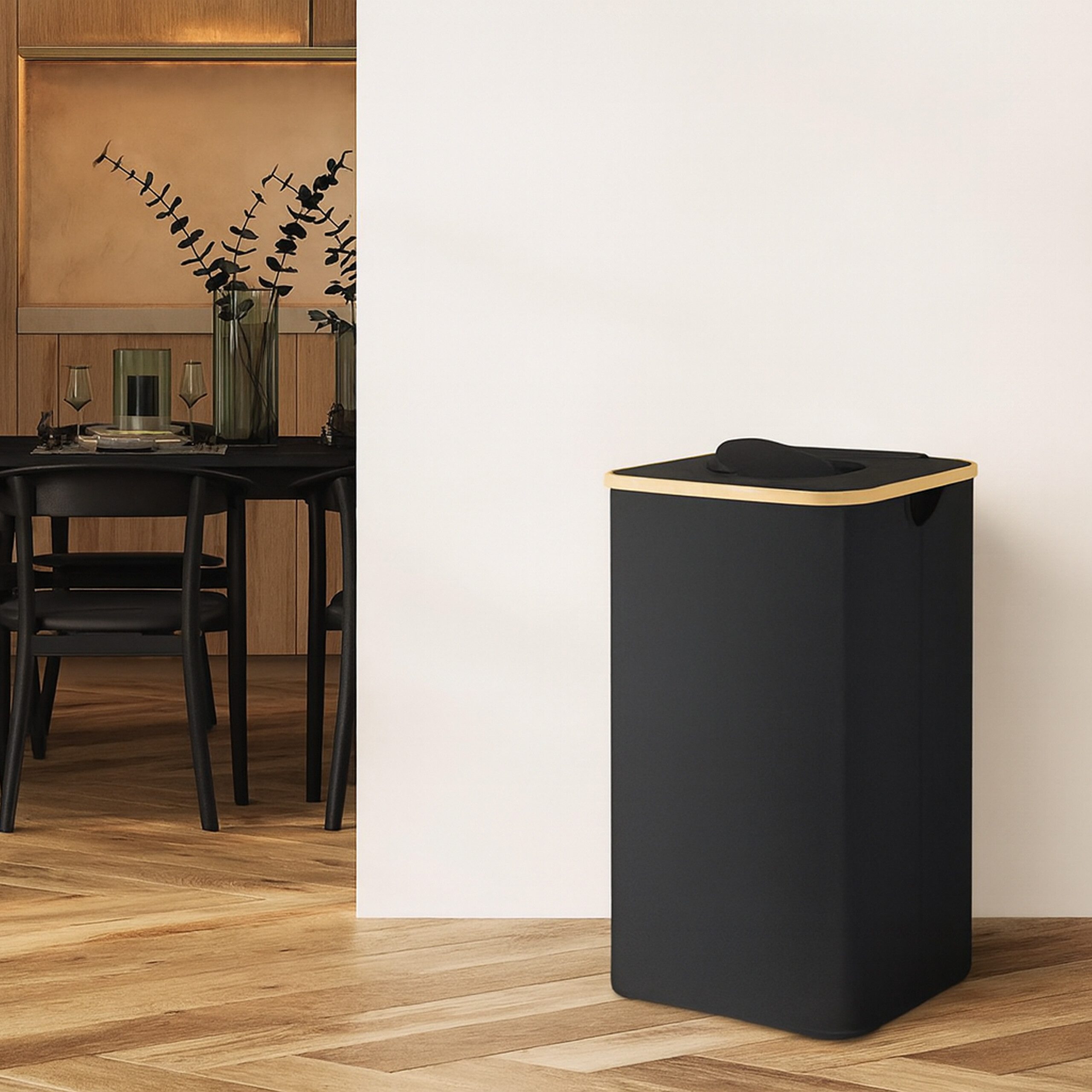 relaxdays Flaschensammler Pfandflaschen Sammelbehälter 100l, schwarz