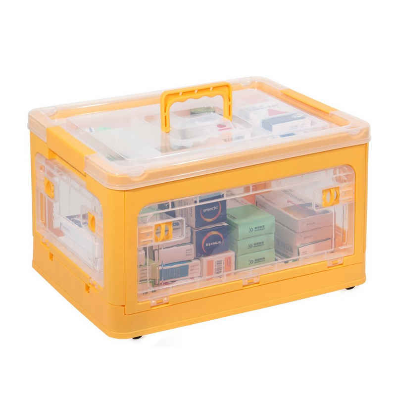 GREELUE Aufbewahrungsbox Aufbewahrungsbox mit Deckel 25L,Medizinbox, Storage Boxes, Kisten Aufbewahrung, Transparente Plastikbox