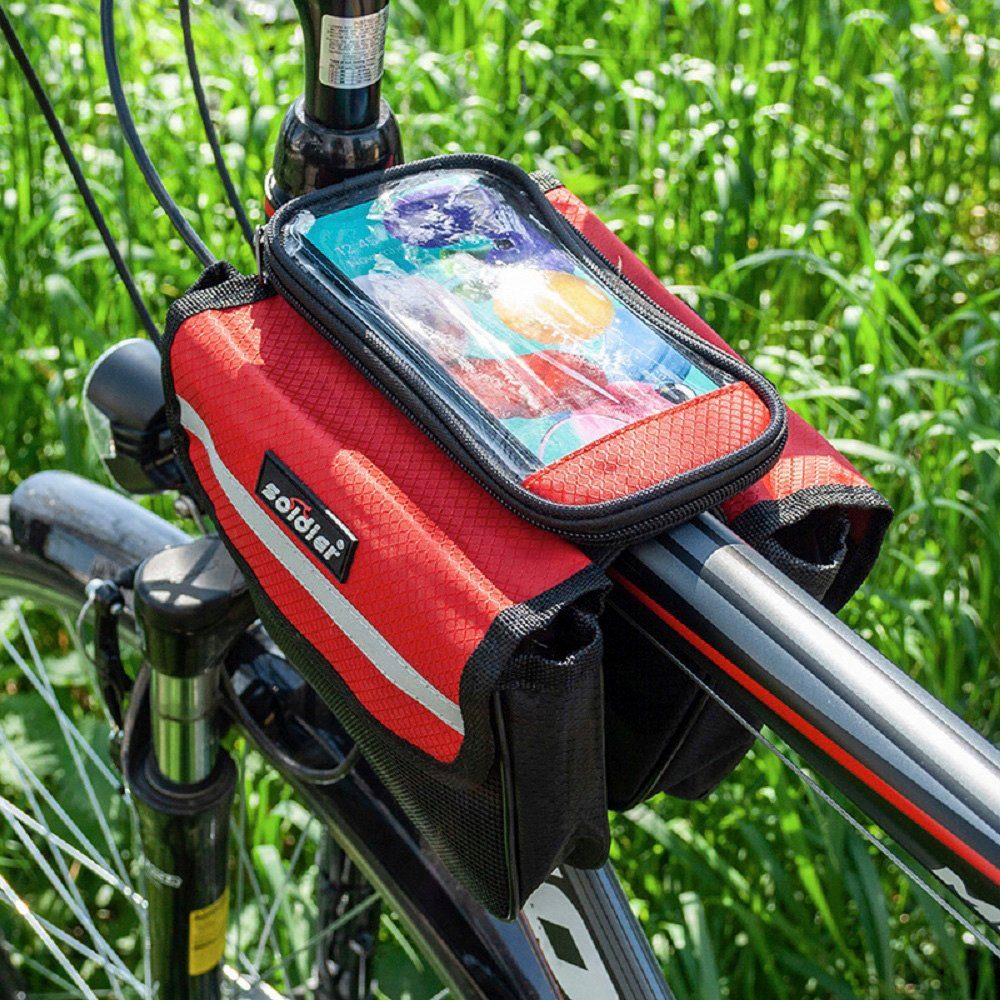 cofi1453 Fahrradtasche cofi1453® Fahrradtasche mit Handytasche Wasserdicht Universal Gepäcktasche Radtasche Rahmentasche Handyhalterung