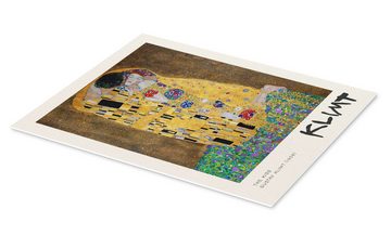 Posterlounge Forex-Bild Gustav Klimt, The Kiss, Wohnzimmer Modern Malerei