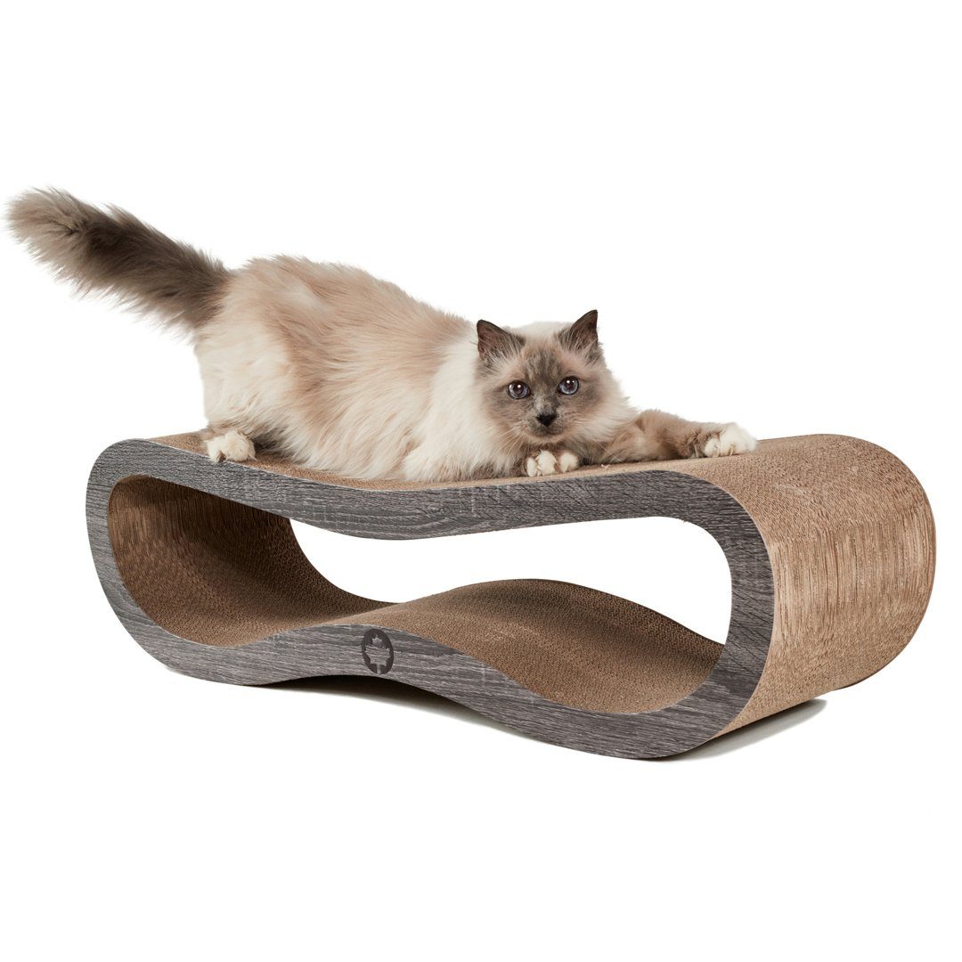 Canadian Cat Company Kratzpappe Orbit 2.0 - dunkelgrau, (Qualitäts-Kratzbrett, 1-tlg., XL Kratzmöbel mit Katzenminze), ergonomische Form