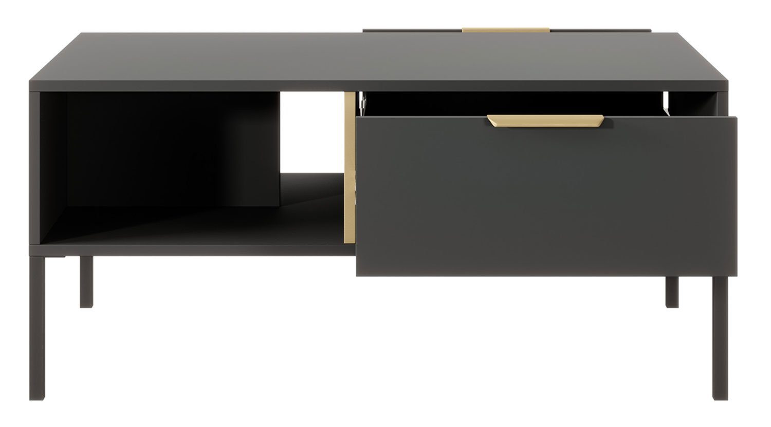 Feldmann-Wohnen Couchtisch Lars (Lars, 1-St., Couchtisch), 96,9x60x44,4cm anthrazit / gold