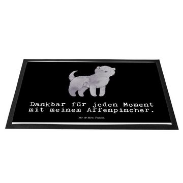 Fußmatte Affenpincher Moment - Schwarz - Geschenk, Schmutzfangmatte, Hunderass, Mr. & Mrs. Panda, Höhe: 0.6 mm
