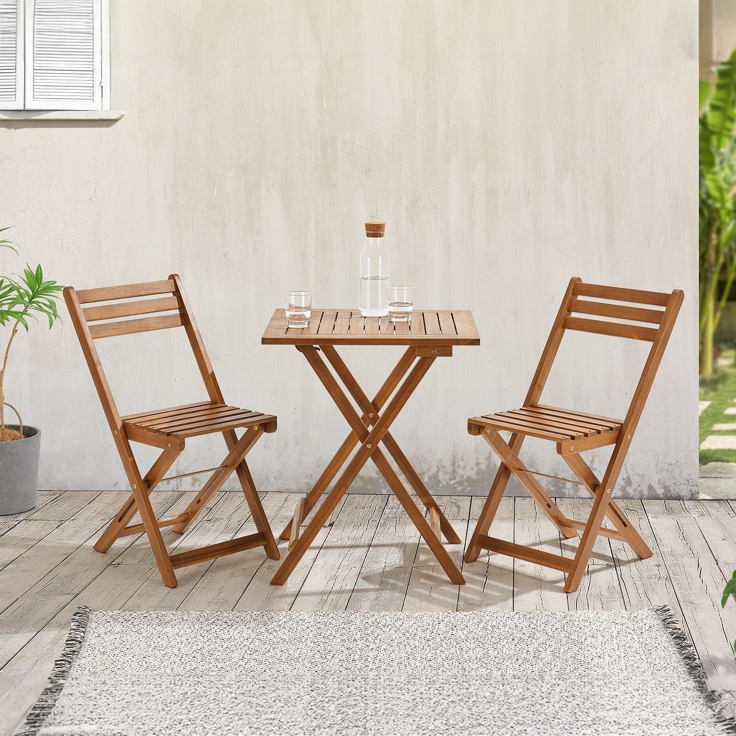 Juskys Balkonset Bala, (3-tlg), Sitzgruppe aus günstig online kaufen