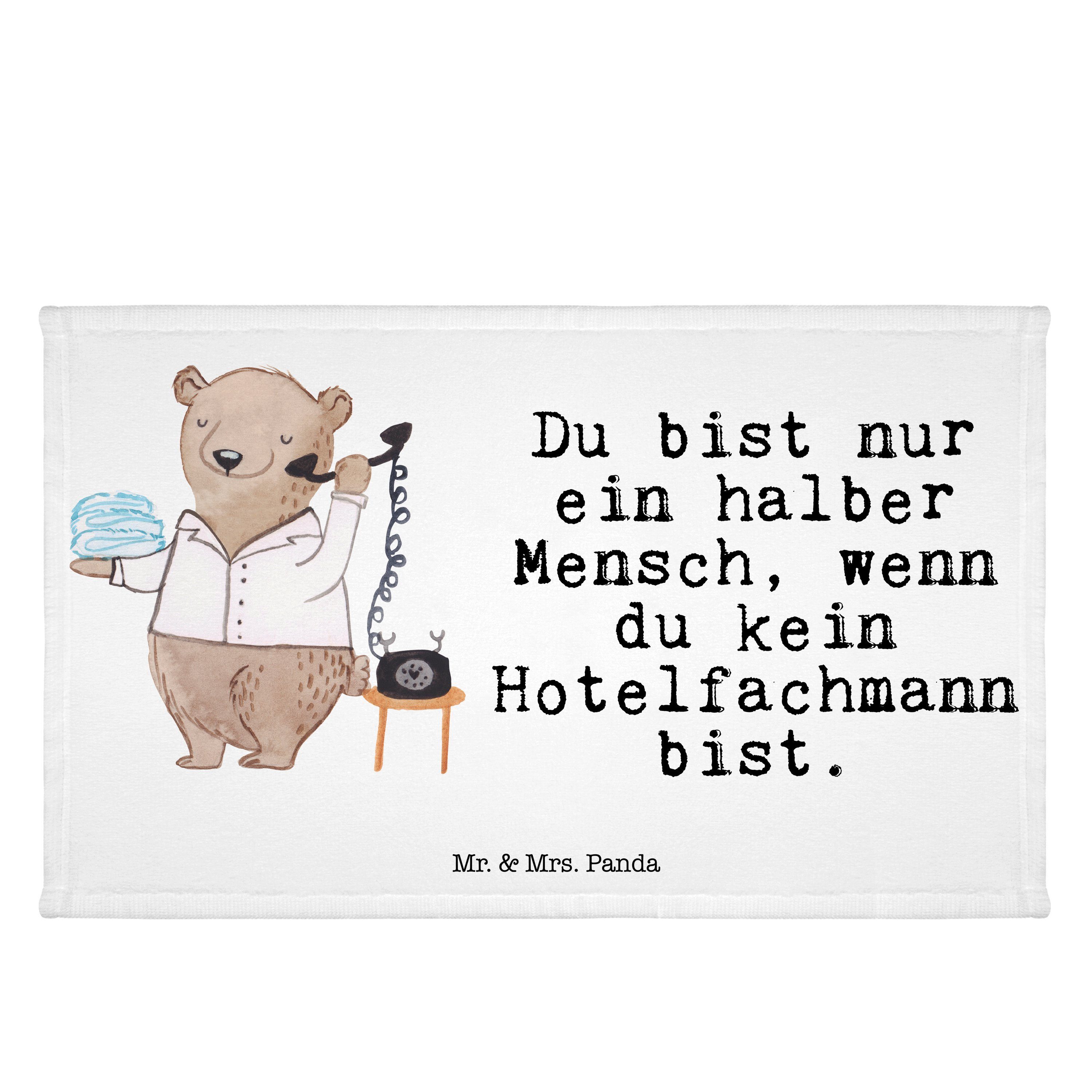 Mr. & Mrs. Panda Handtuch Hotelfachmann mit Herz - Weiß - Geschenk, Ausbildung, Reisehandtuch, (1-St)