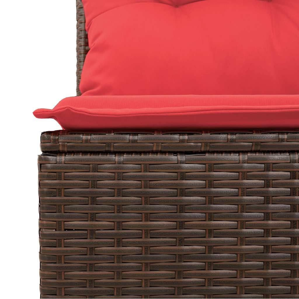 vidaXL Gartenlounge-Set 5-teiliges Gartensofa-Set mit Kissen, braun, Polyrattan, (1-tlg)