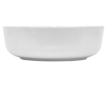 HAGO Aufsatzwaschbecken Keramik Waschbecken rund Ø 400 x 135 weiß ohne Überlauf Aufsatzwaschbe