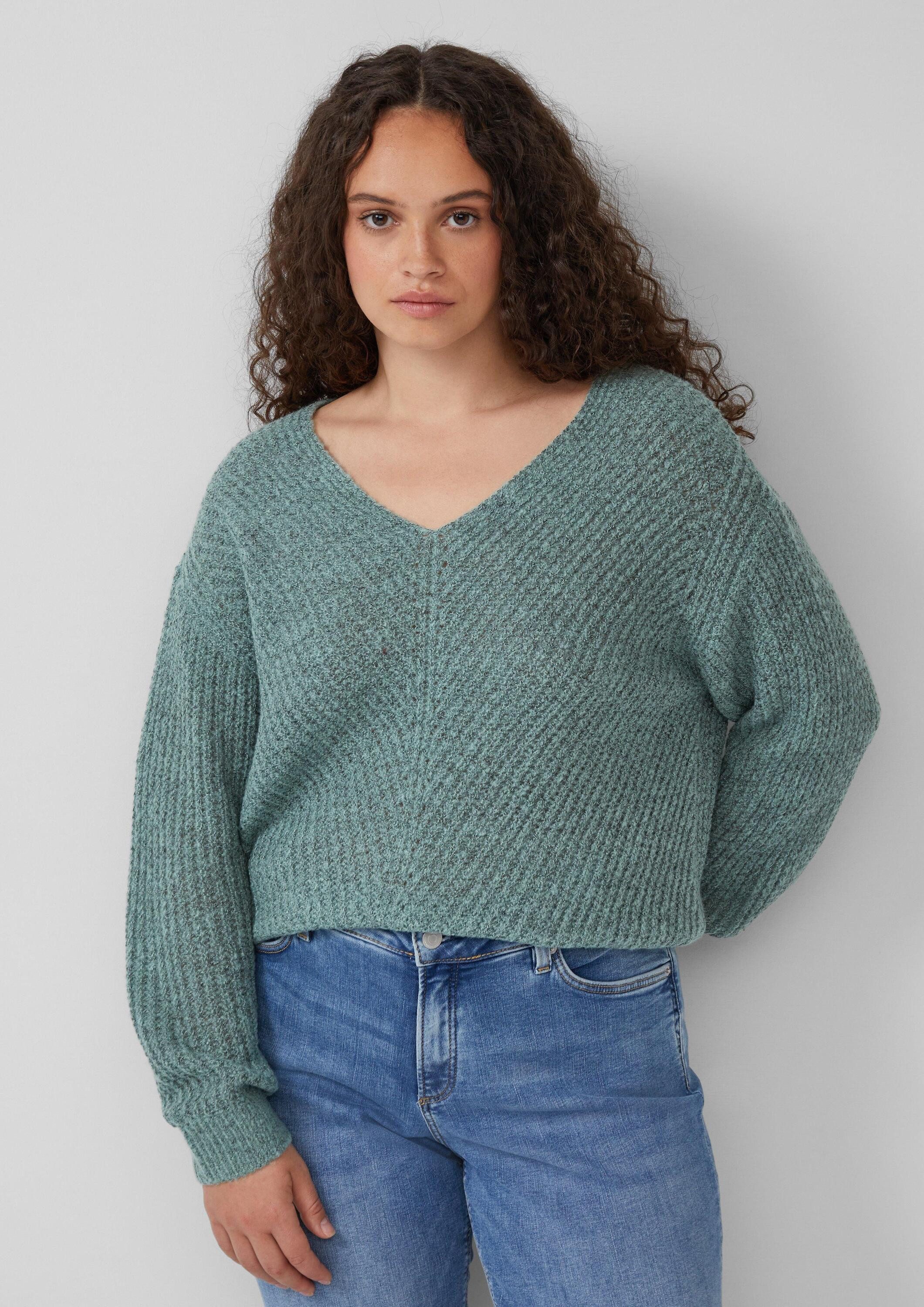 QS Longpullover Strickpullover Melierter Pullover mit günstig online kaufen