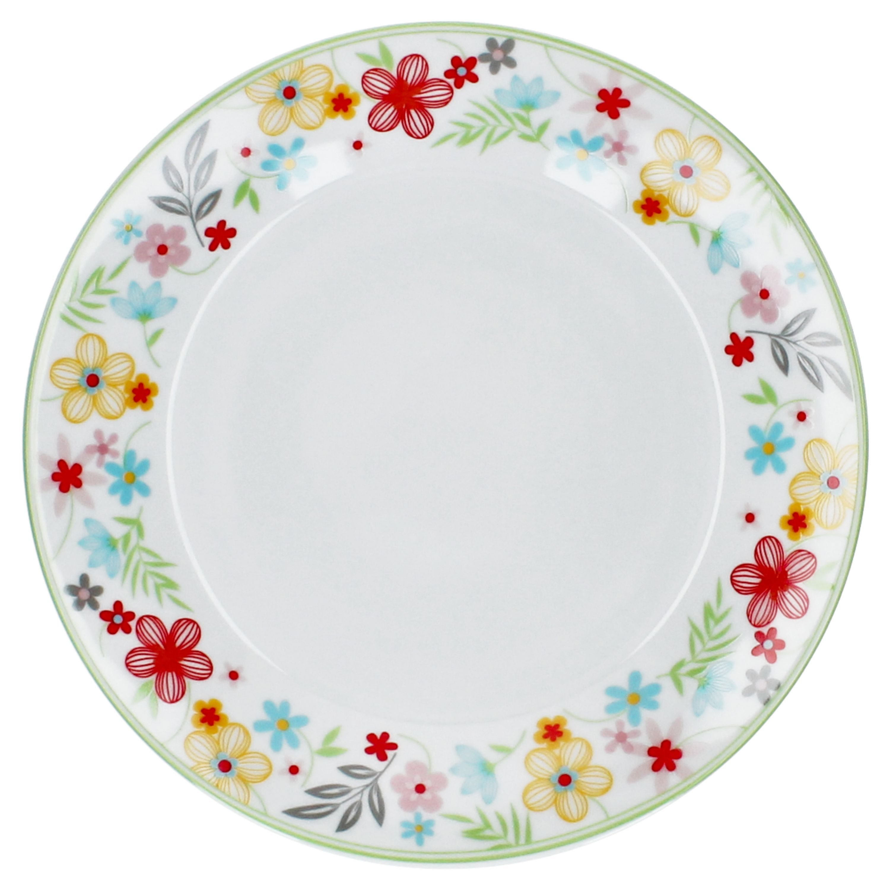 MamboCat Frühstücksteller 6er Set Variant Blümchen Kuchenteller bunte Frühstücks-Teller