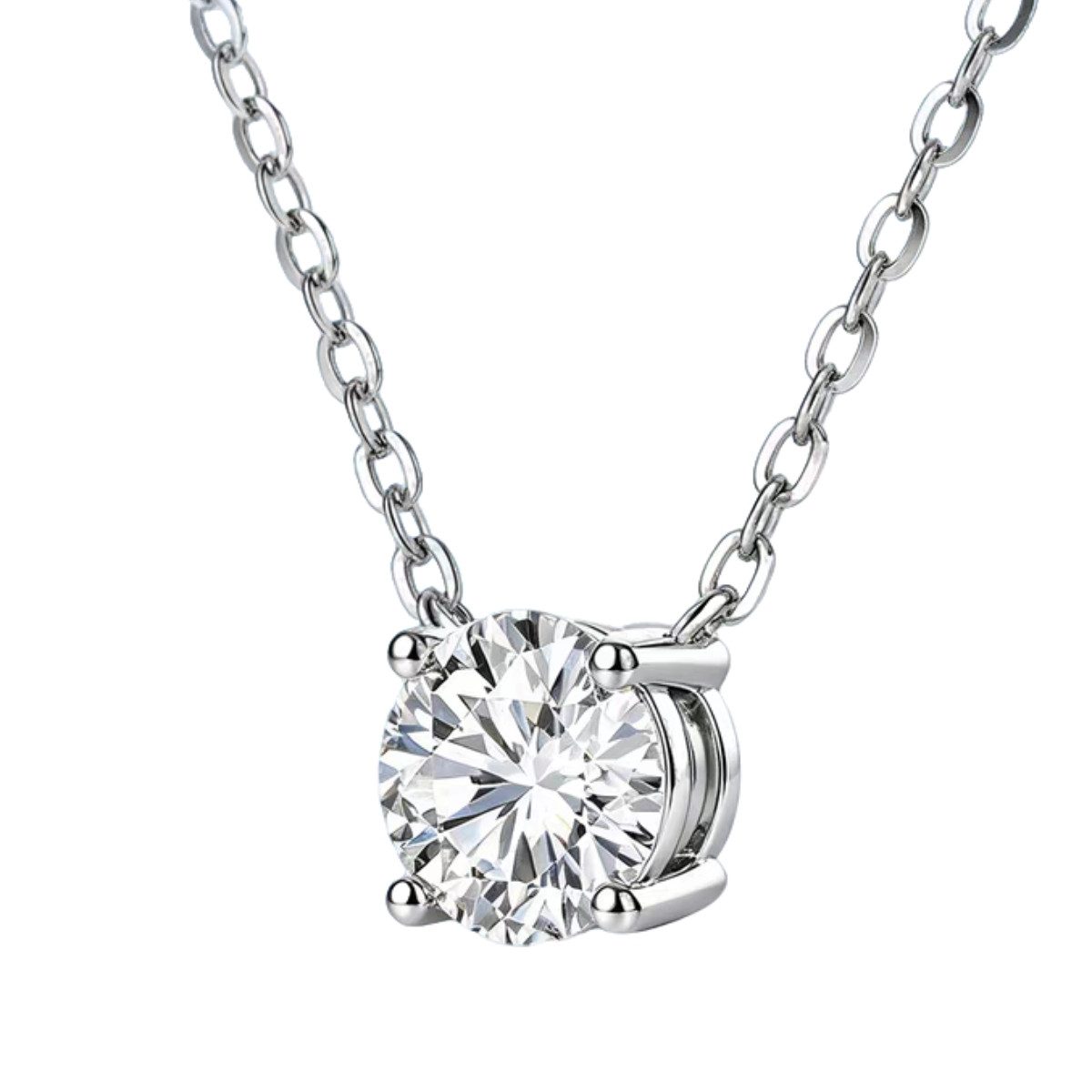 Jumpeak Kette mit Anhänger 14k Gold,IGI-Zertifikat, Damenhalskette, Halskette mit Diamantanhänger
