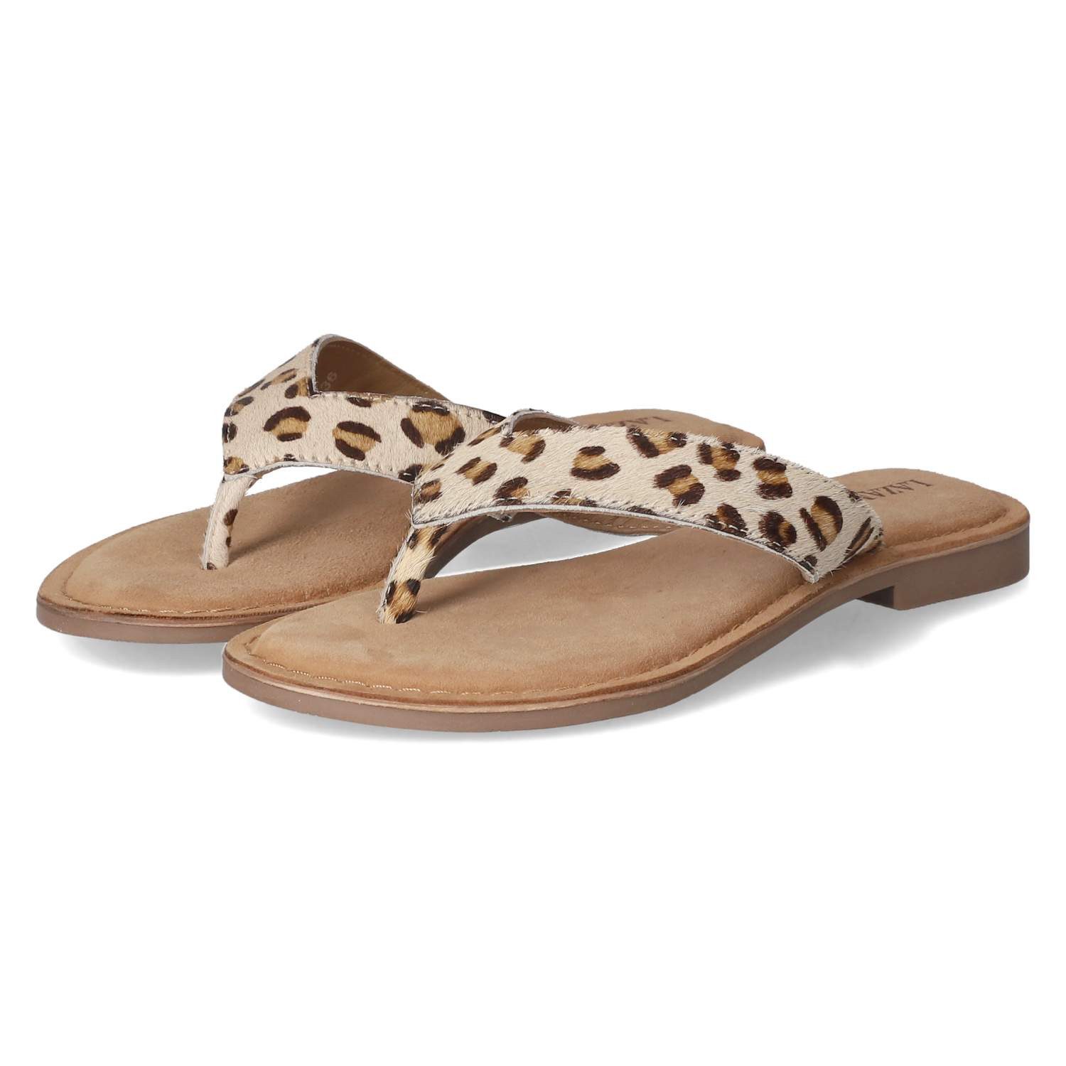 Lazamani LAZAMANI LA75908 LEOPARD Damen Leder braun Pantolette