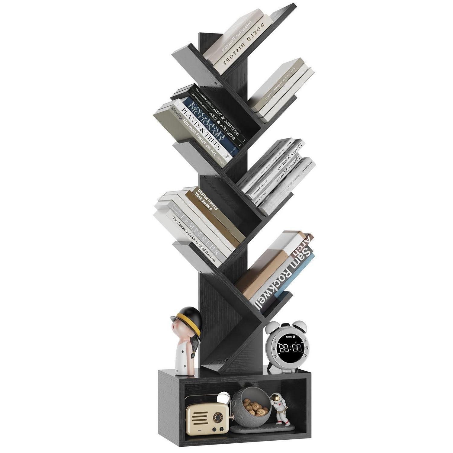 LuxusKollektion Bücherturm Bücherregal Baum 6 Ebenen Schwarz 112cm, 1-tlg.
