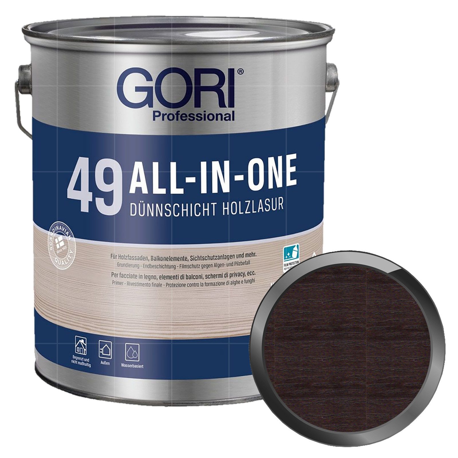 GORI Holzschutzlasur 49 ALL-IN-ONE DÜNNSCHICHT HOLZLASUR - 2.5 LTR