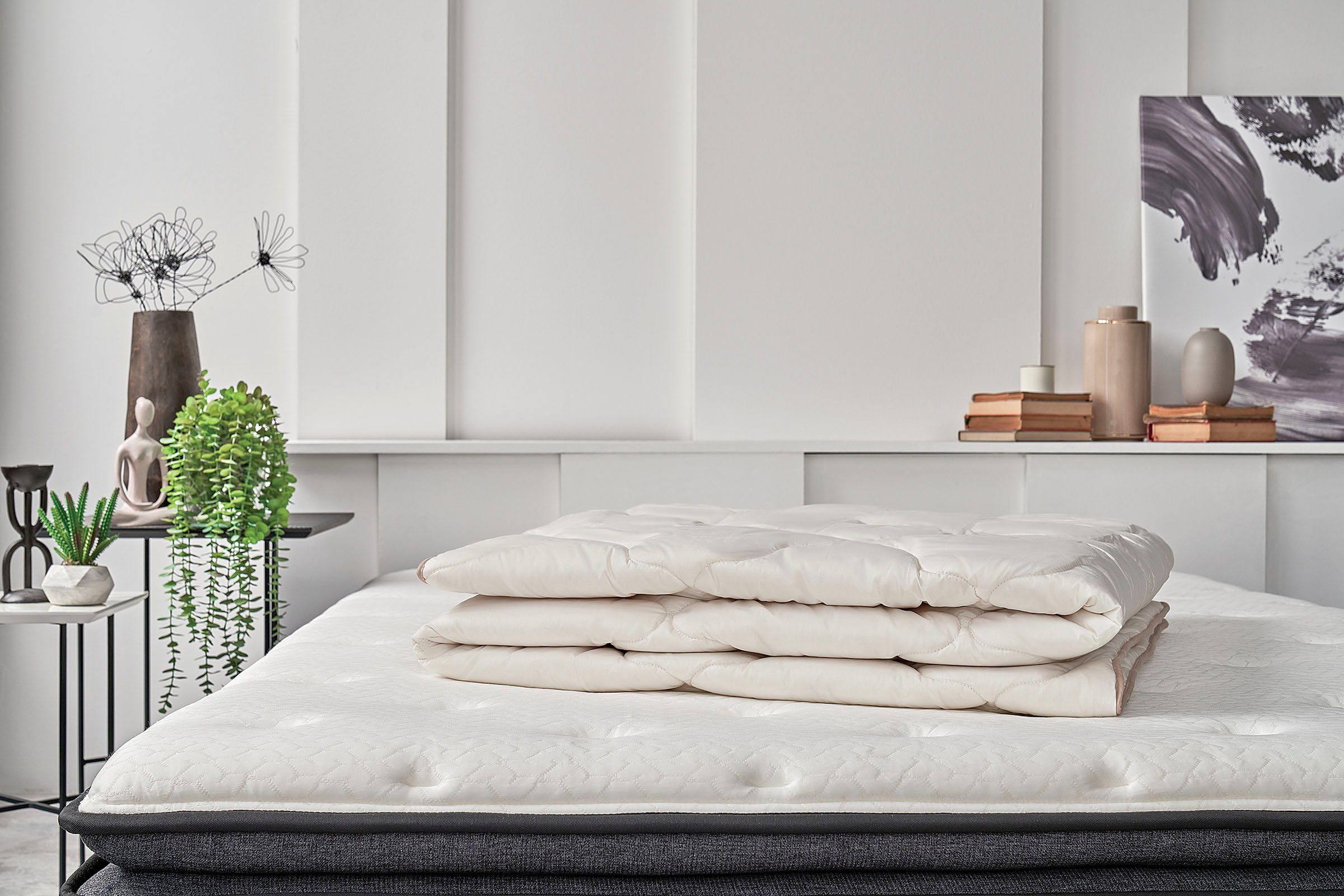 Yatas Bedding Naturhaarbettdecke Superwashed Wolle, Bettdecke 135x200, 200x200 cm & weitere Größen, Sommer, Herbst, allergiker geeignet (Hausstauballergiker) – Bild 4 von 4