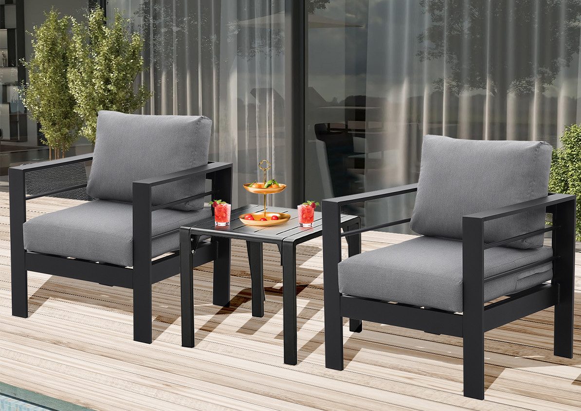 MeXo Gartenstuhl Balkonmöbel Set 2 Sitzer günstig online kaufen