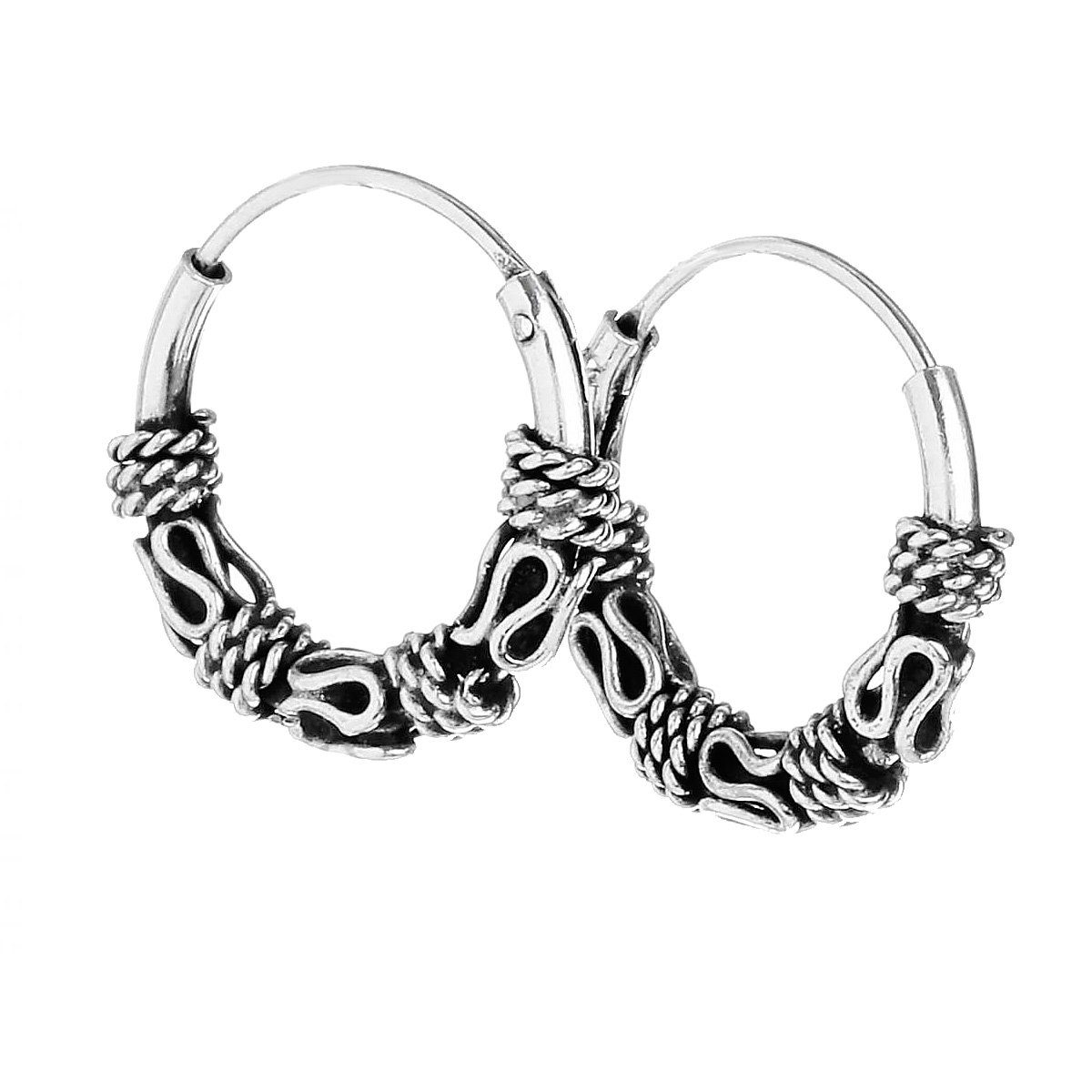 Paar Creolen Paar 925 Sterling Silber Keltische Bali Amica Ohrr