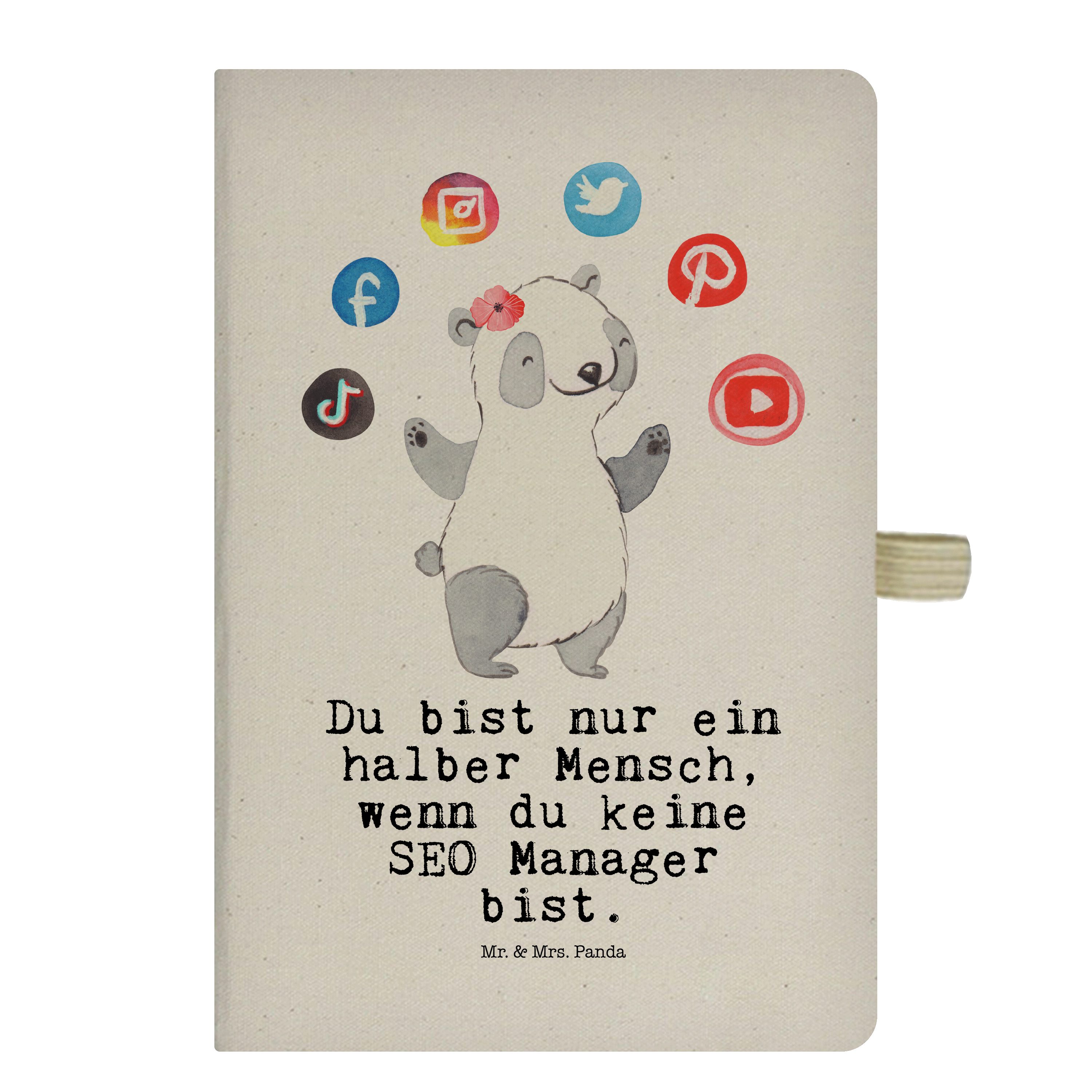 Mr. & Mrs. Panda Notizbuch SEO Manager Herz, Kladde, Transparent, Journal, Digital Marketing, Ta Mr. & Mrs. Panda